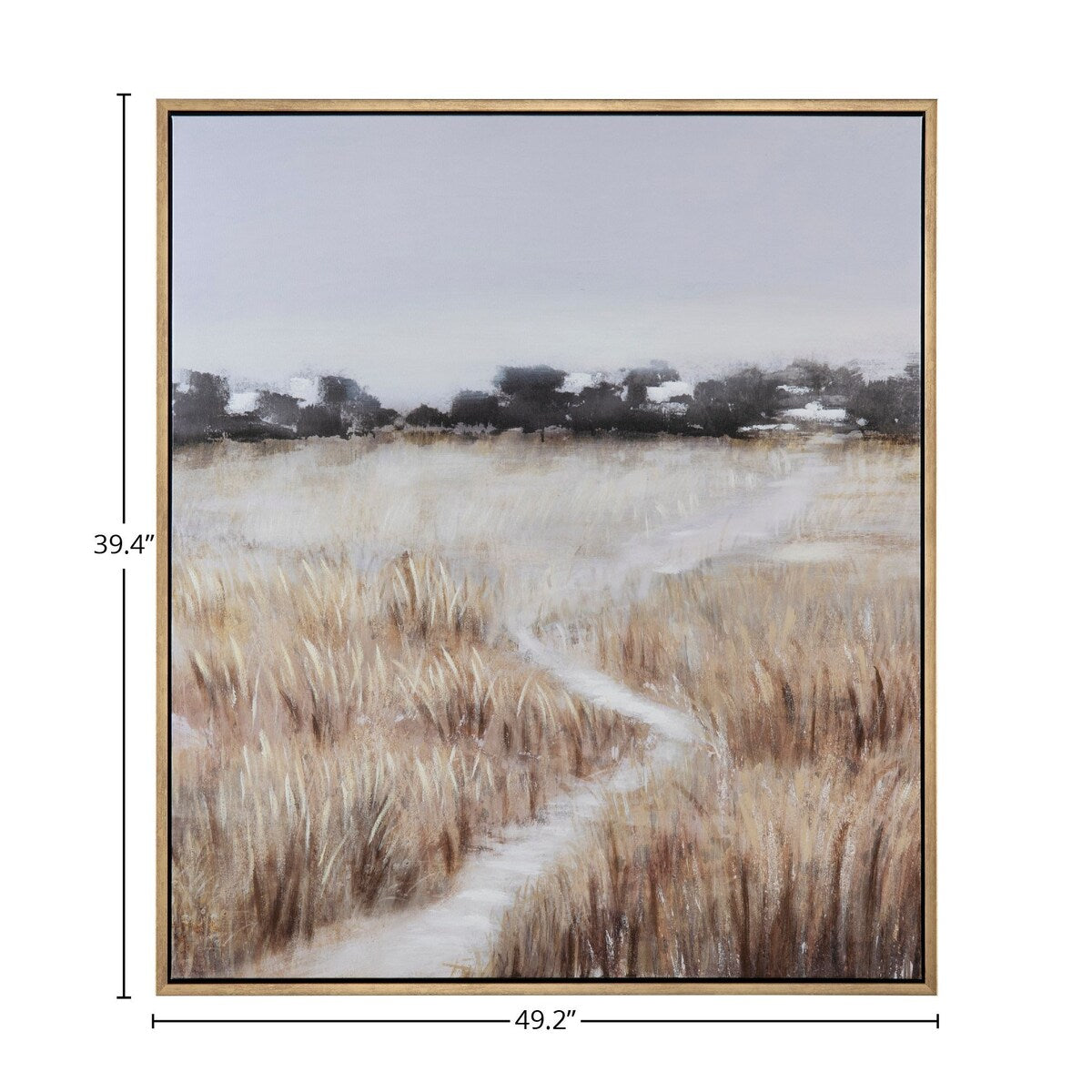 The Lost Trail Canvas Wall Art with Gold Frame - Brown