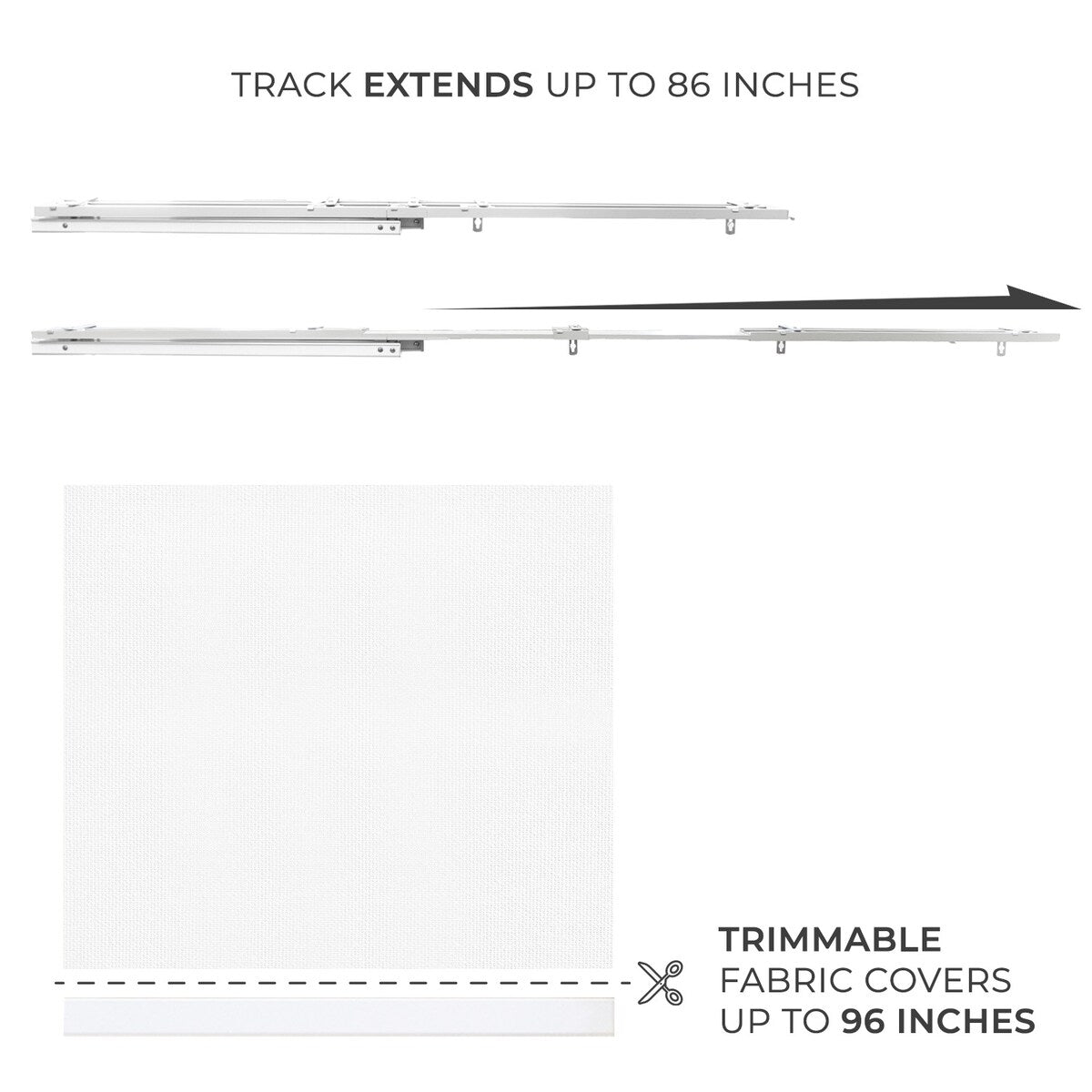 CHICOLOGY Adjustable Sliding Panels, 4-Rail Track, Light Filtering