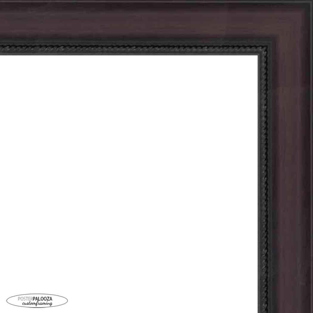 12x24 Traditional Mahogany Complete Wood Picture Frame with UV Acrylic, Foam Board Backing, & Hardware