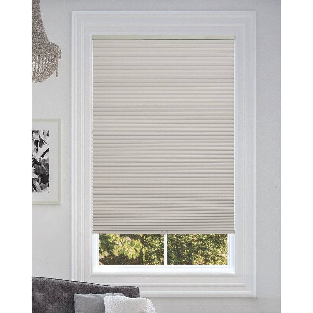 BlindsAvenue Cordless Blackout Cellular Honeycomb Shade, 9/16 Single Cell, Winter White