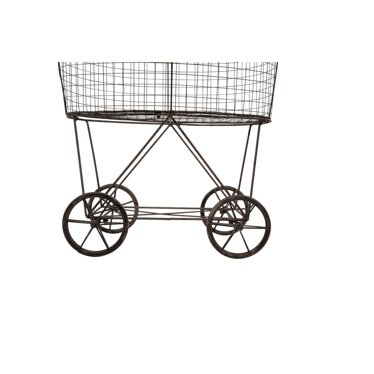 Metal Rolling Laundry Cart with Rack