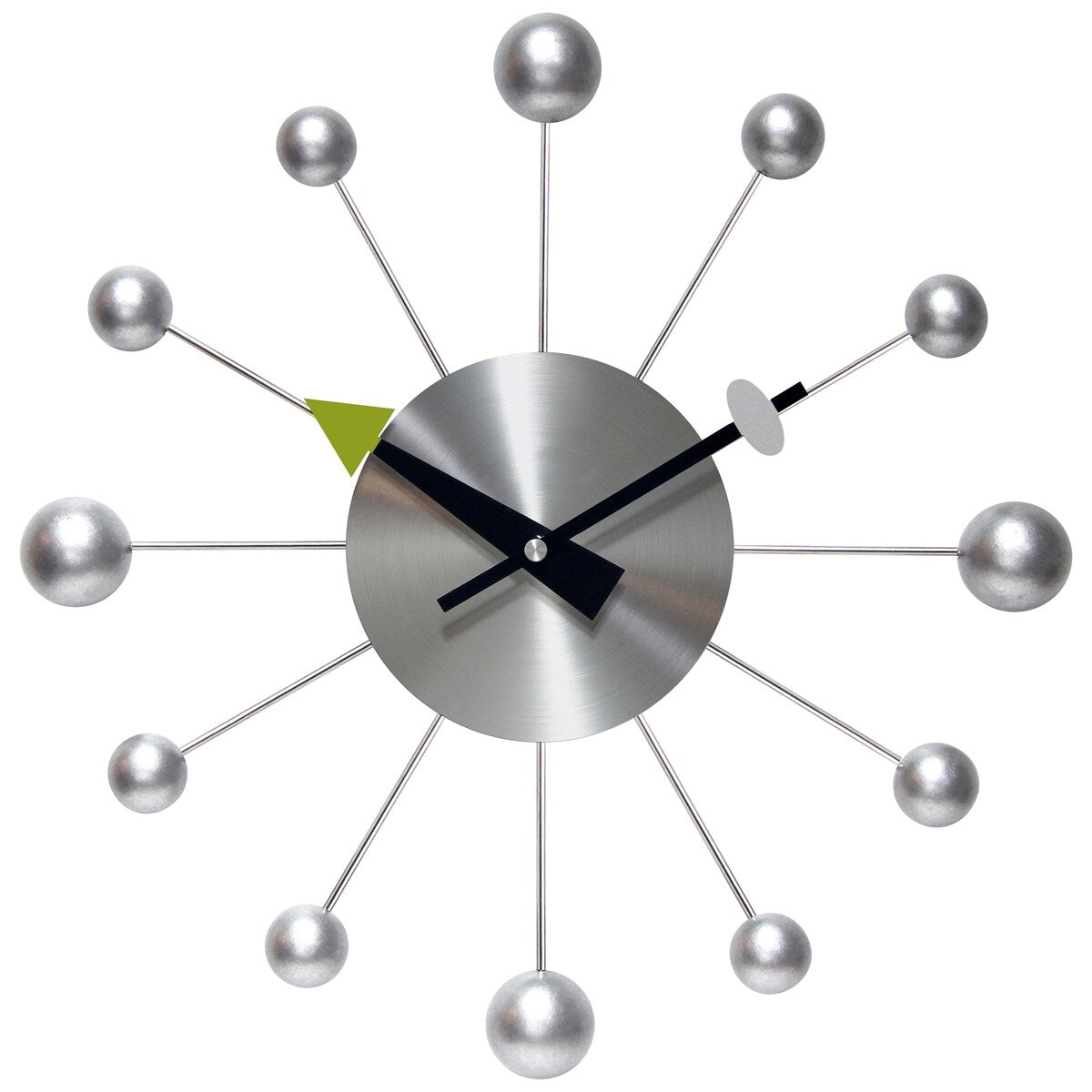 Orb Spoke 15 inch Mid-Century Modern Ball Wall Clock - 15 Inch