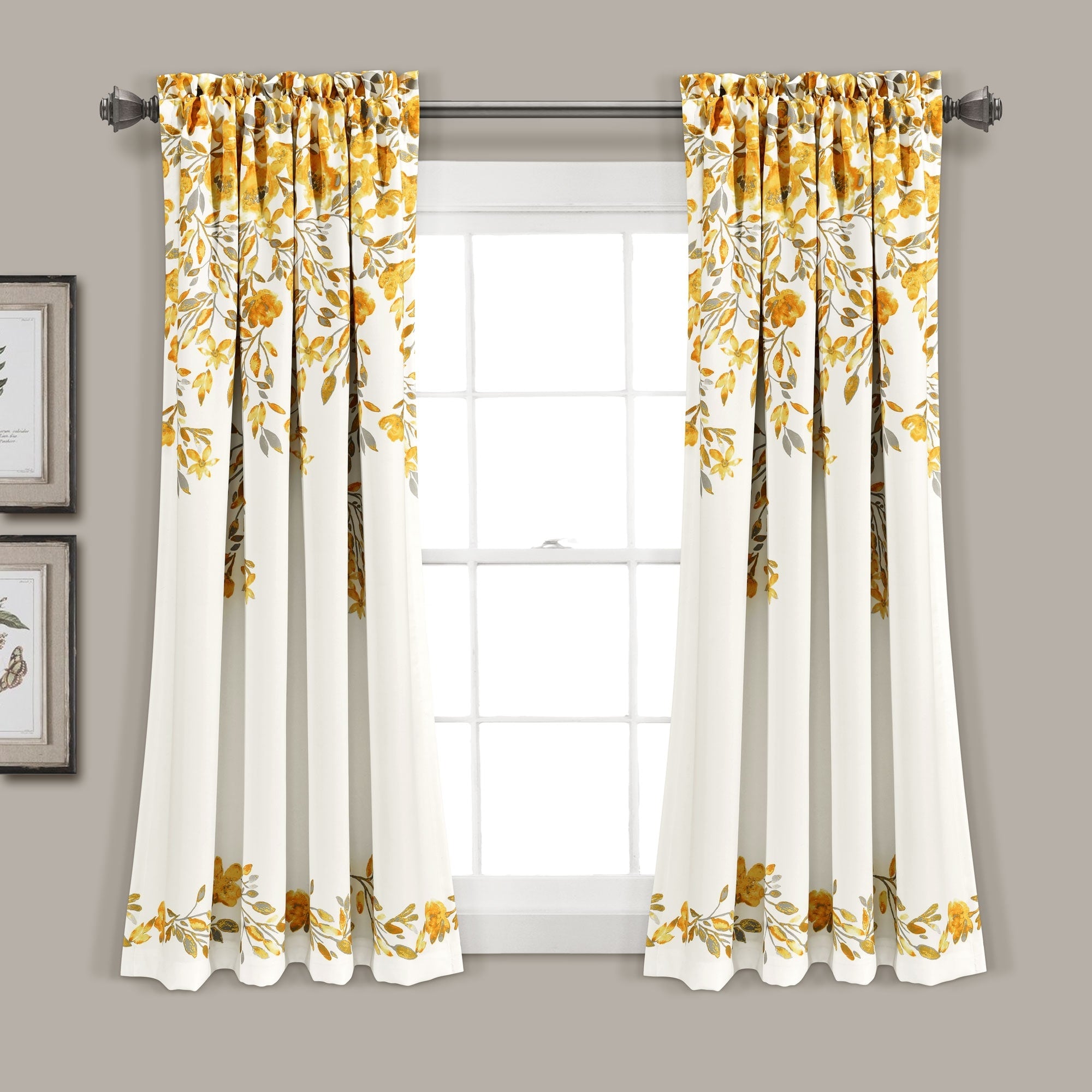 Porch & Den Elcaro Floral Room Darkening Curtain Panel Pair