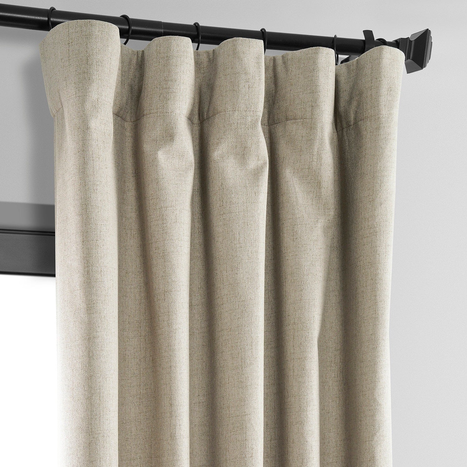 Exclusive Fabrics Vintage Thermal Cross Linen Weave Blackout Curtains (1 Panel)