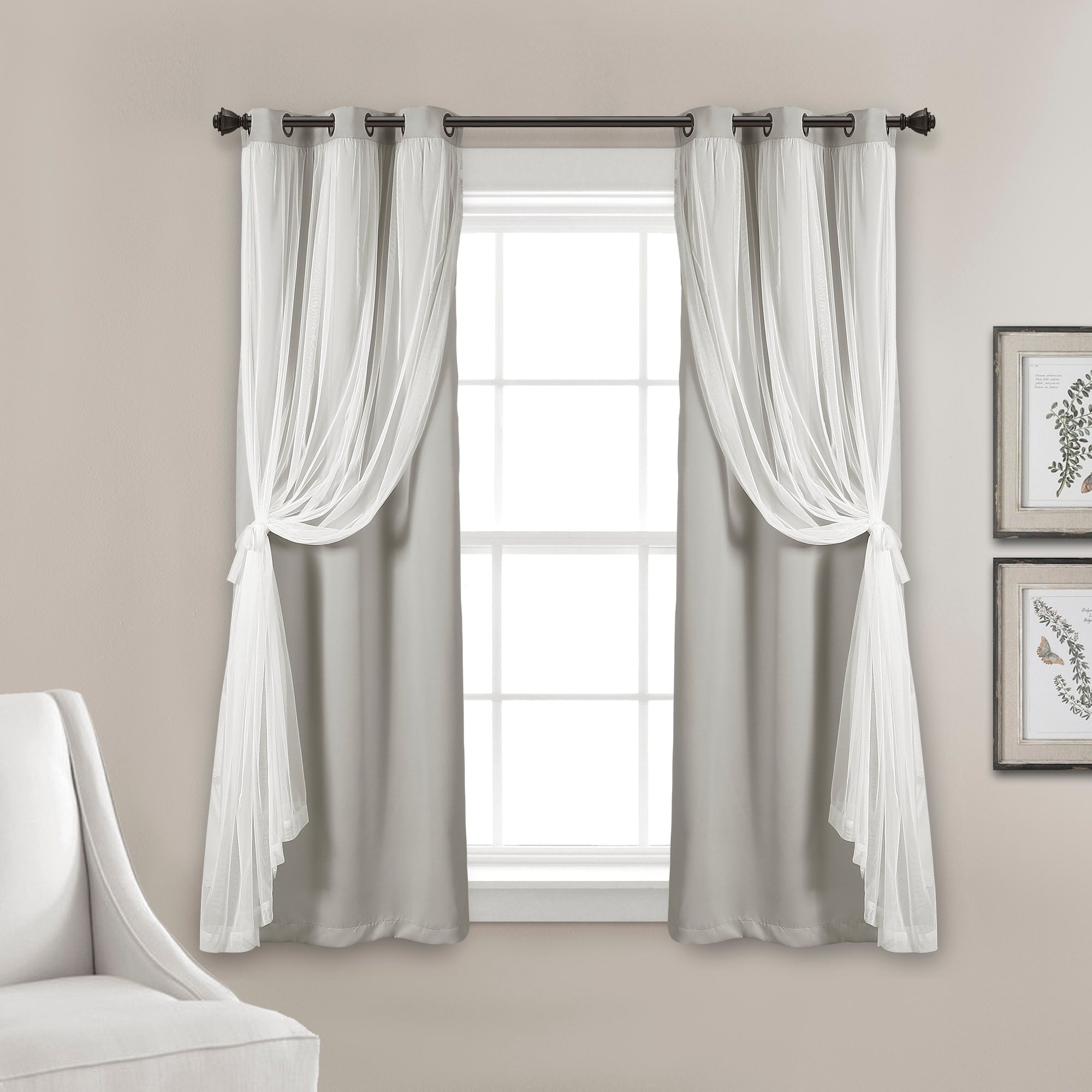 Lush Decor Grommet Sheer Panel Pair with Insulated Blackout Lining