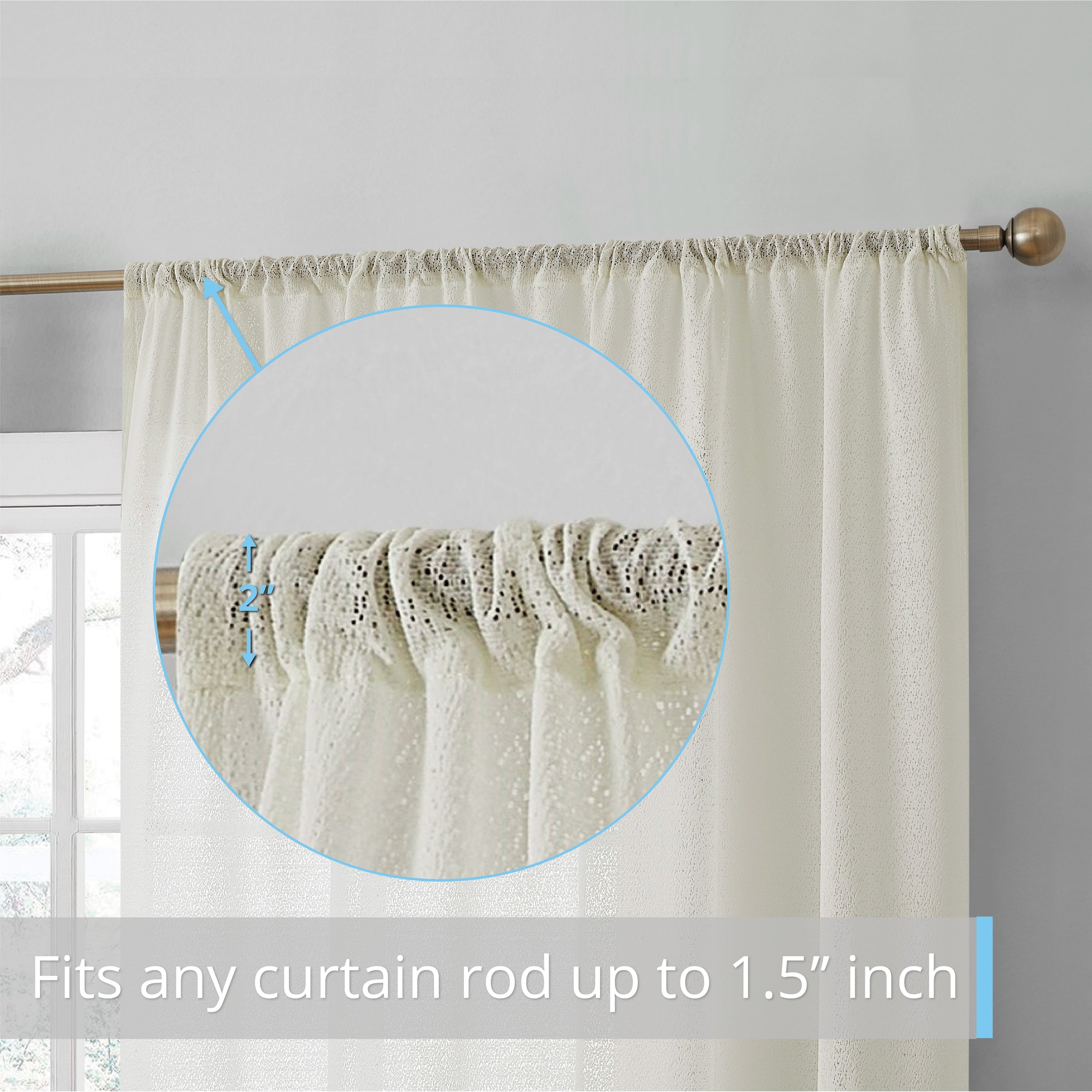 HLC.me Monaco Premium Soft Decorative Ombre Lace Semi Sheer Light Filtering Rod Pocket Window Curtain Panels - Set of 2