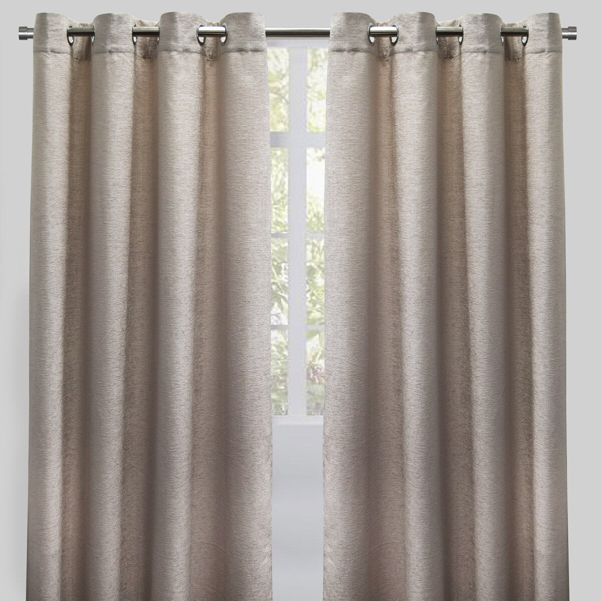 Rodeo Home Grommet Top Throne Chenille Curtain Panels (Set of 2)