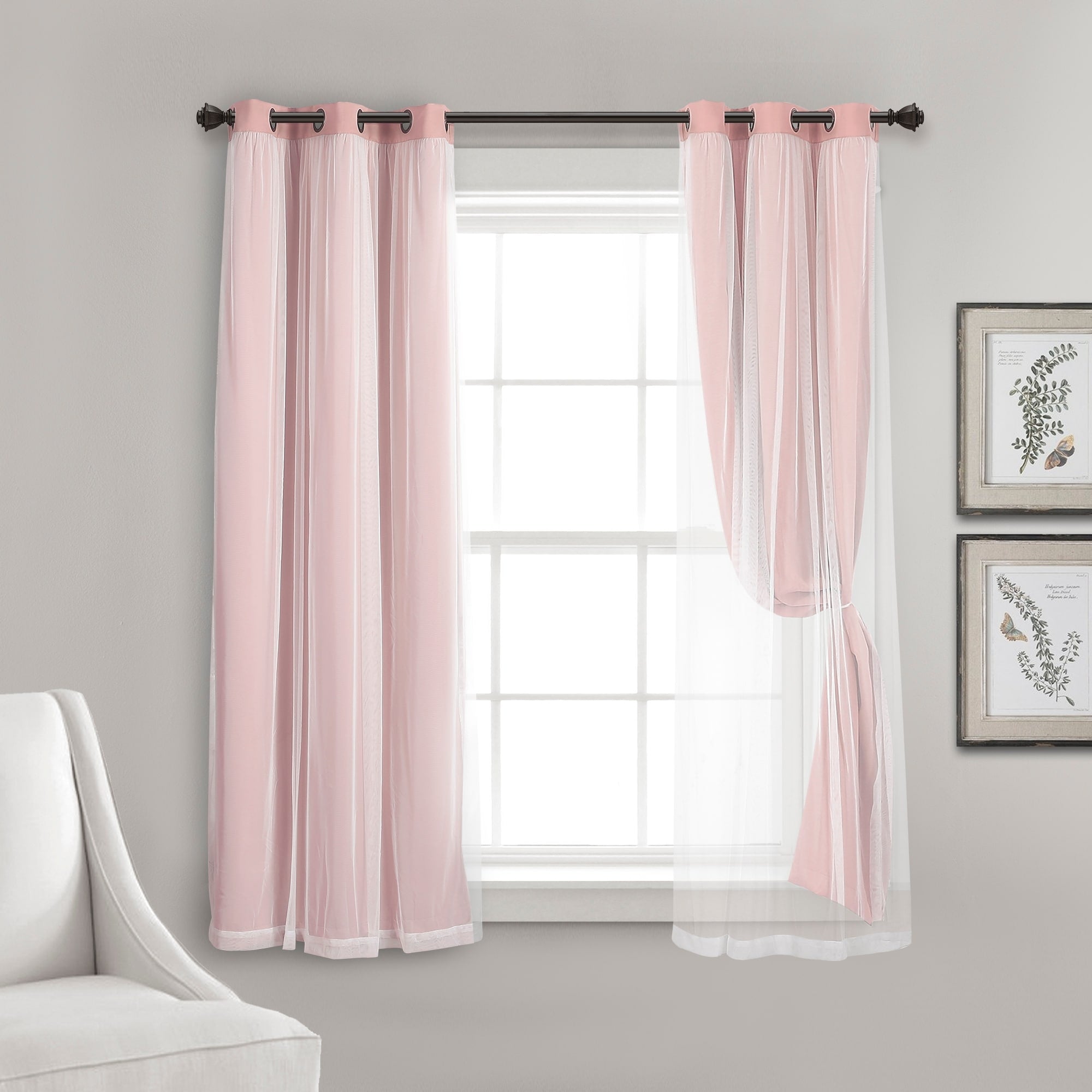 Lush Decor Grommet Sheer Panel Pair with Insulated Blackout Lining