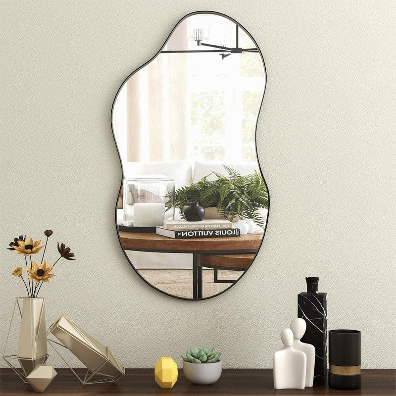 Asymmetrical Wavy Antique Accent Wall Mirror