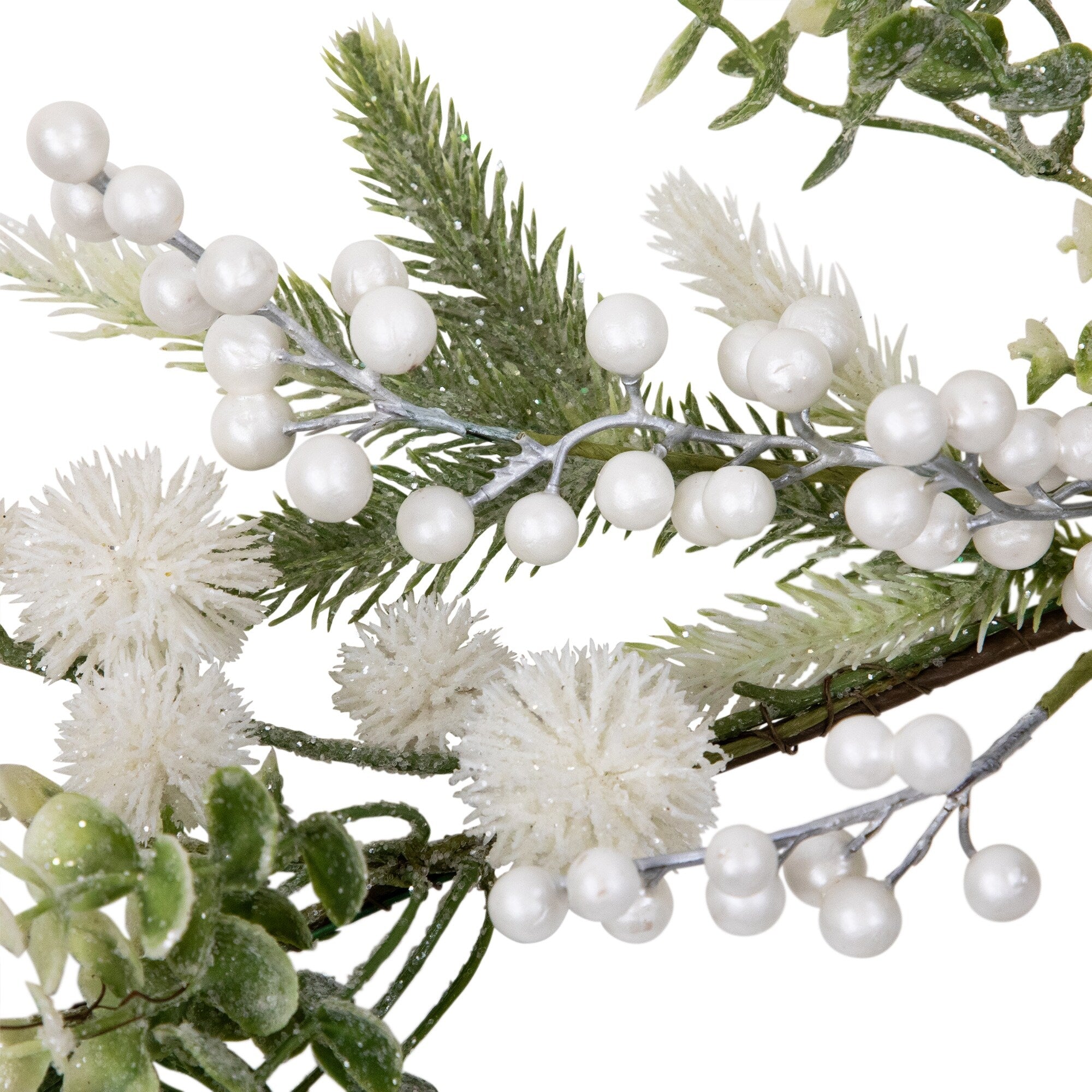 Glittered Berries and Eucalyptus Artificial Christmas Garland - 5' - Unlit - 5' x 10