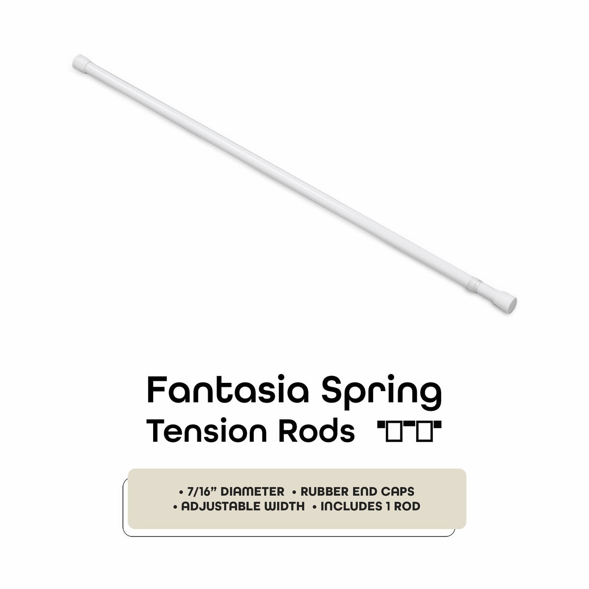 ACHIM Fantasia 7/16 Spring Tension Rod