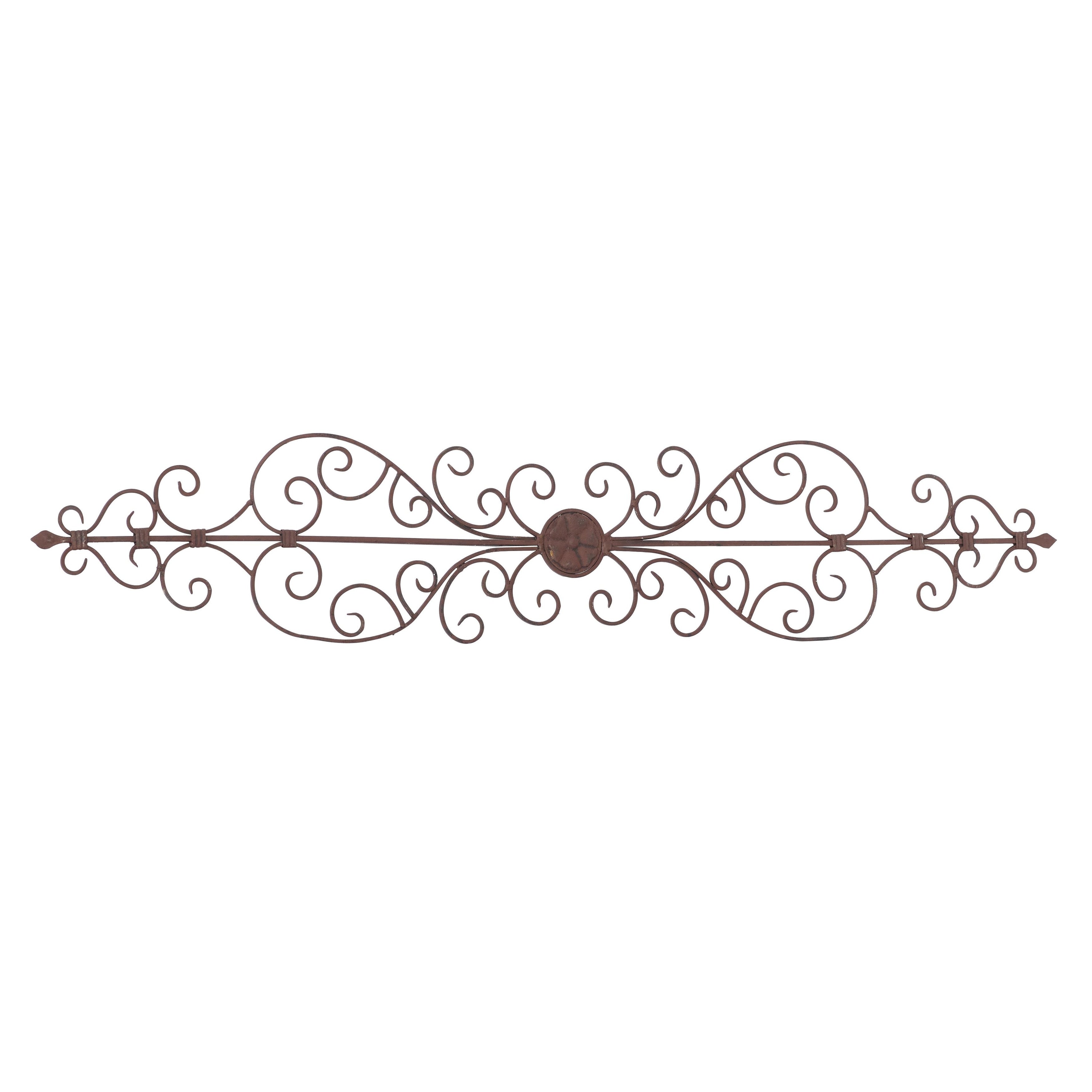 Metal Scroll Long Slim Home Wall Decor - Brown - Roche River Decor