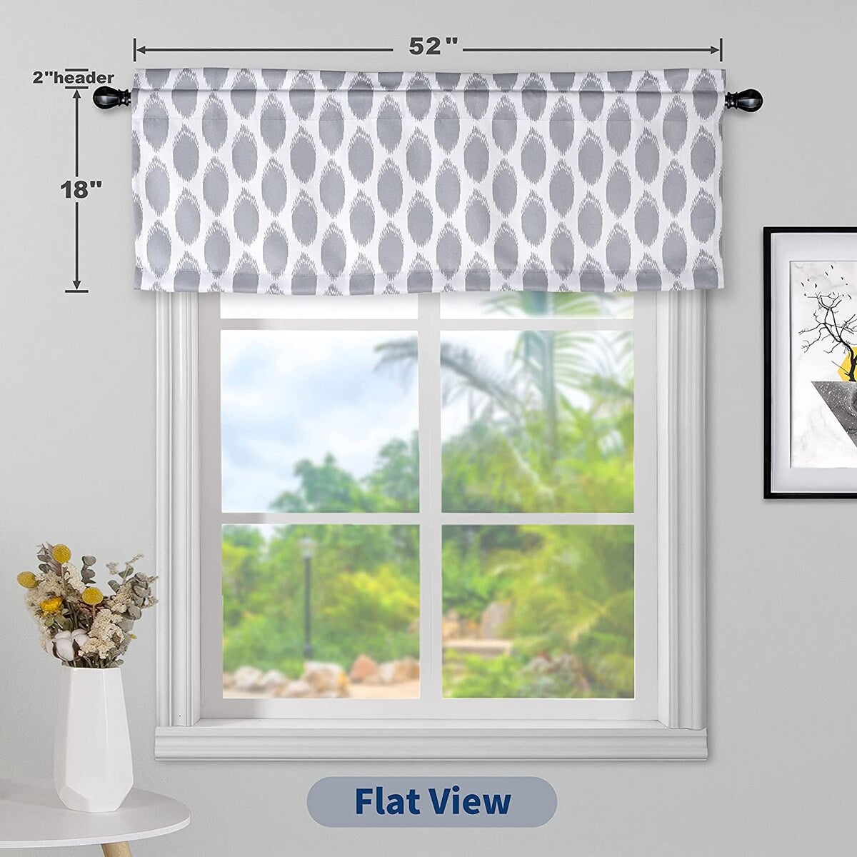 DriftAway Allen Circle Ikat Polka Dot Window Valance