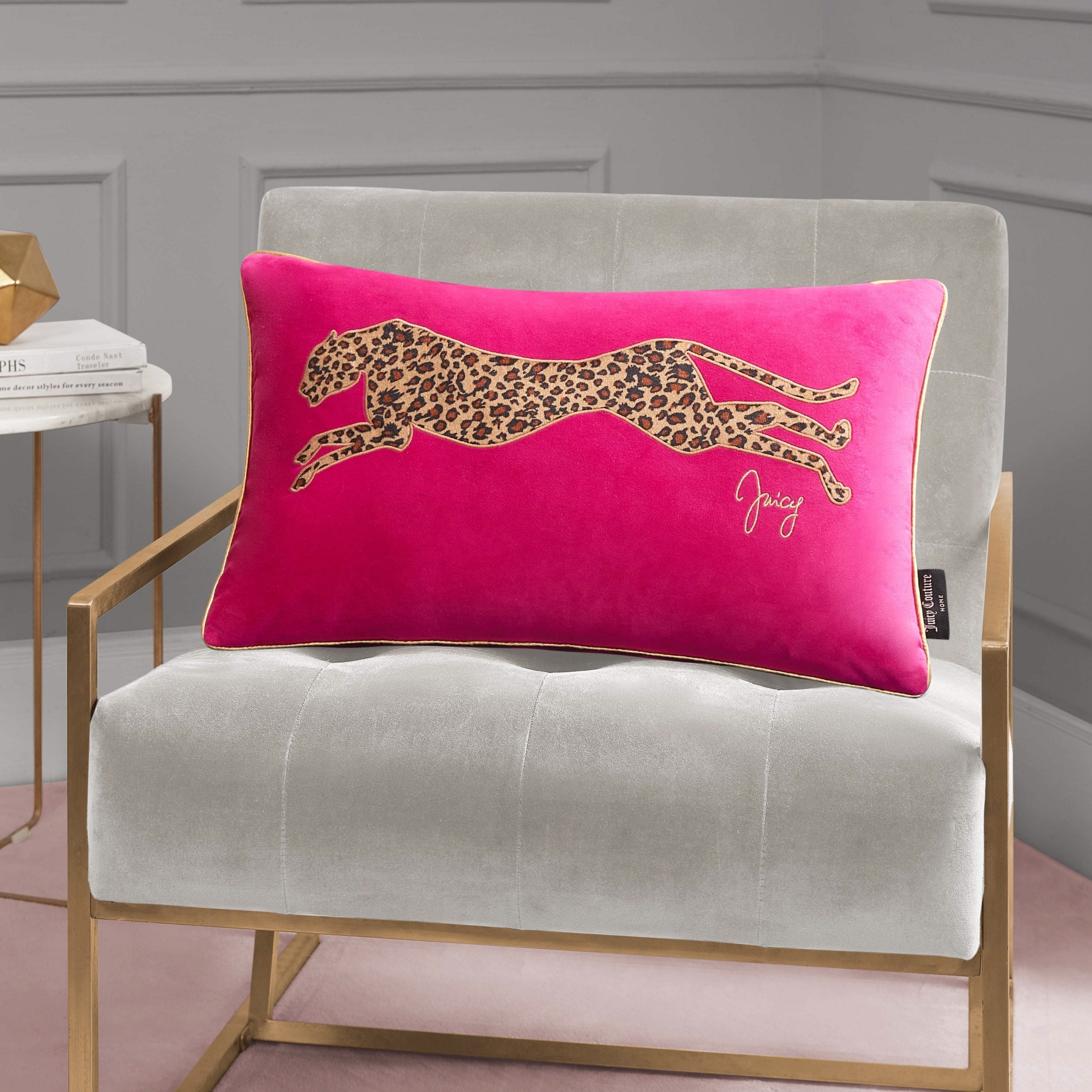 Juicy Couture Velvet Cheetah Pillow 14 x 24