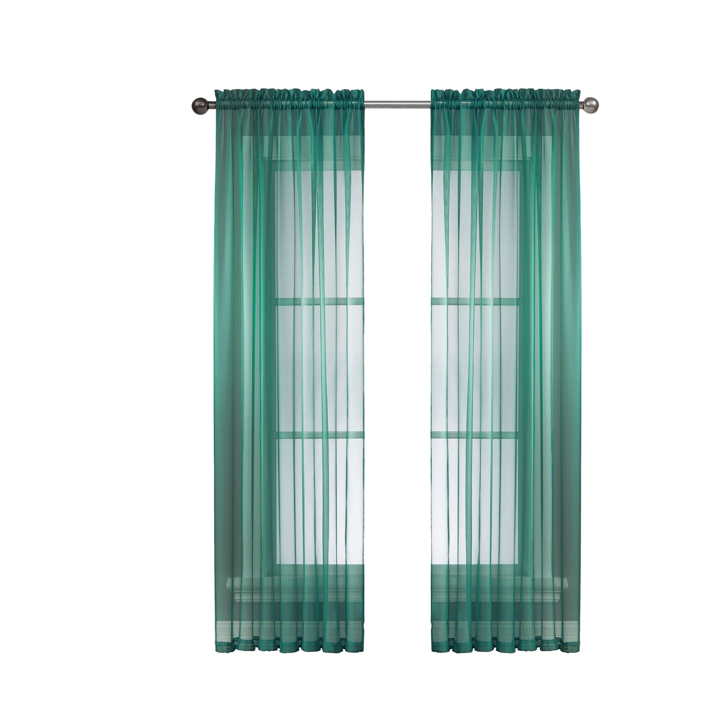 Window Elements Diamond Sheer Voile Extra Wide, 56 Inch Wide. Rod Pocket Curtain Panel