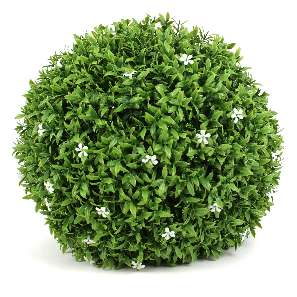 White Flower Grass Topiary Ball