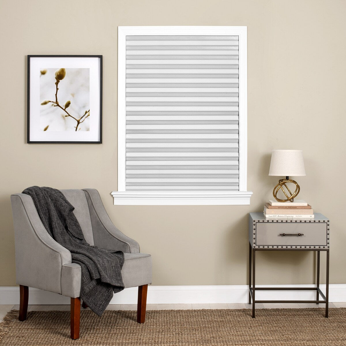 Cordless 1-2-3 Vinyl Room Darkening Pleated Window Shade