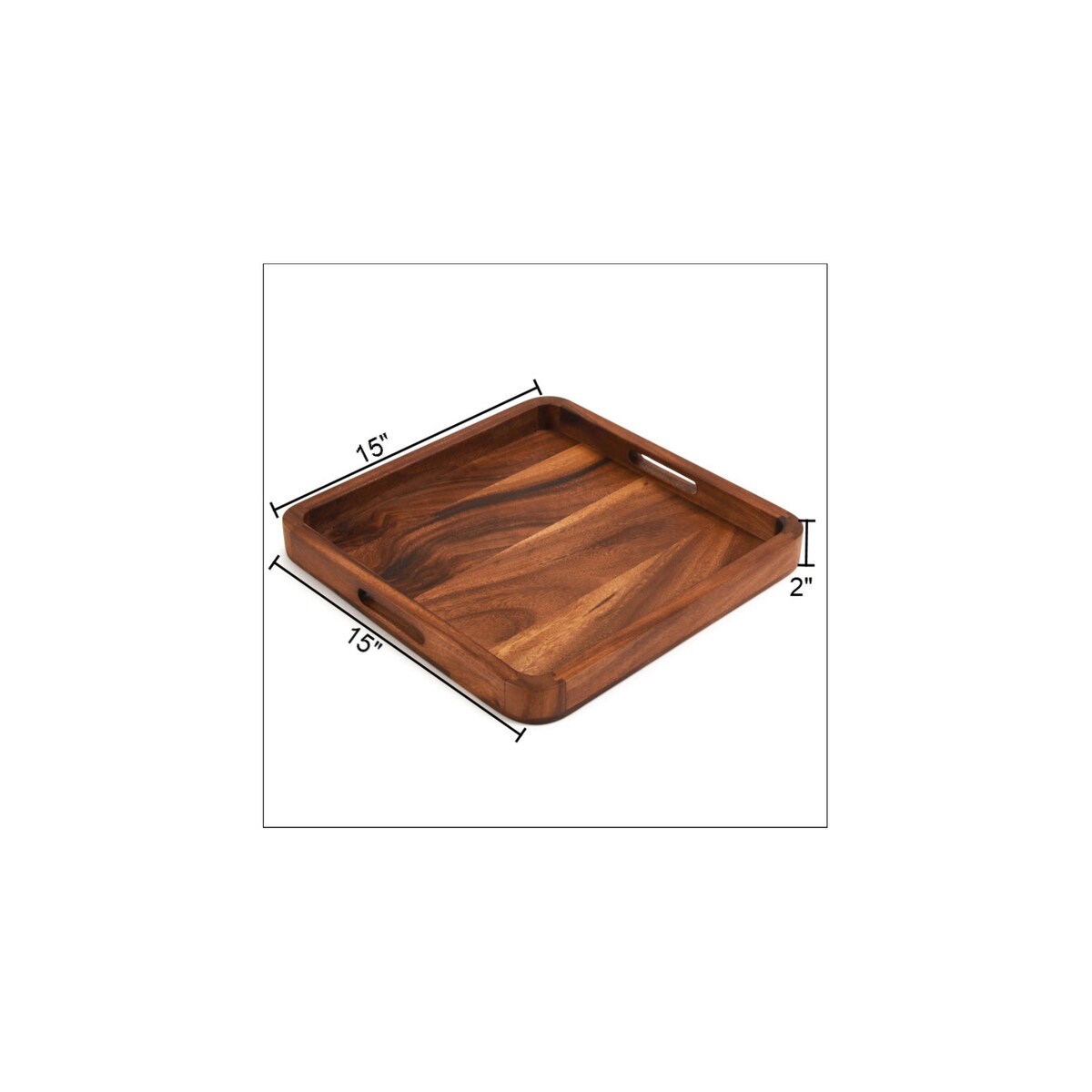 15 Square Serving Tray - Solid Bottom