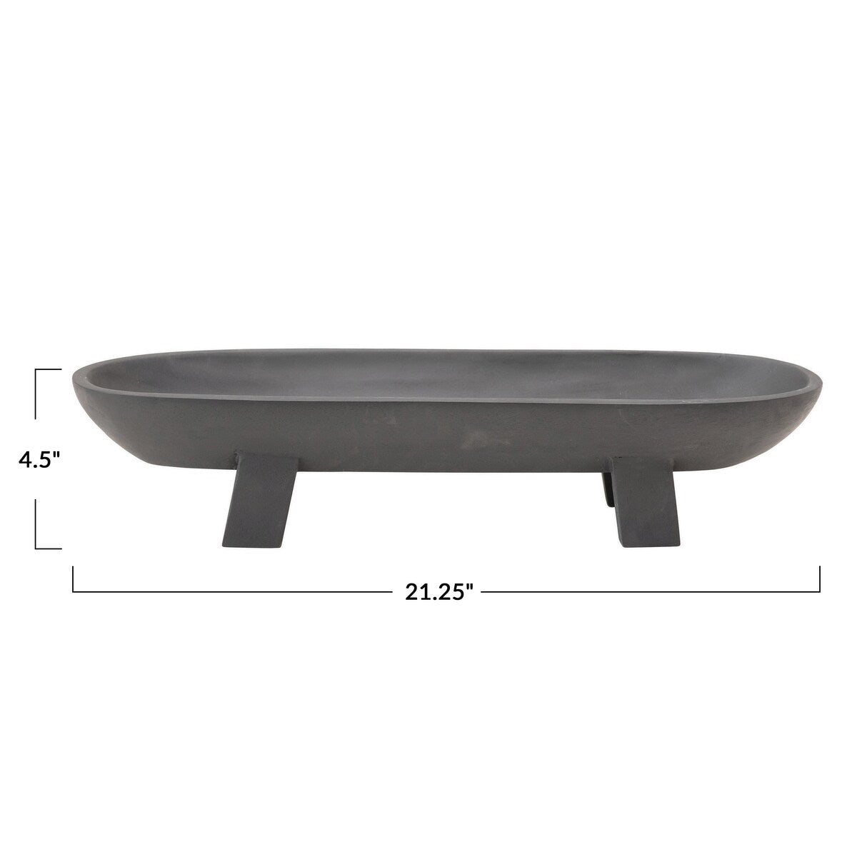 Mango Wood Footed Tray, Black