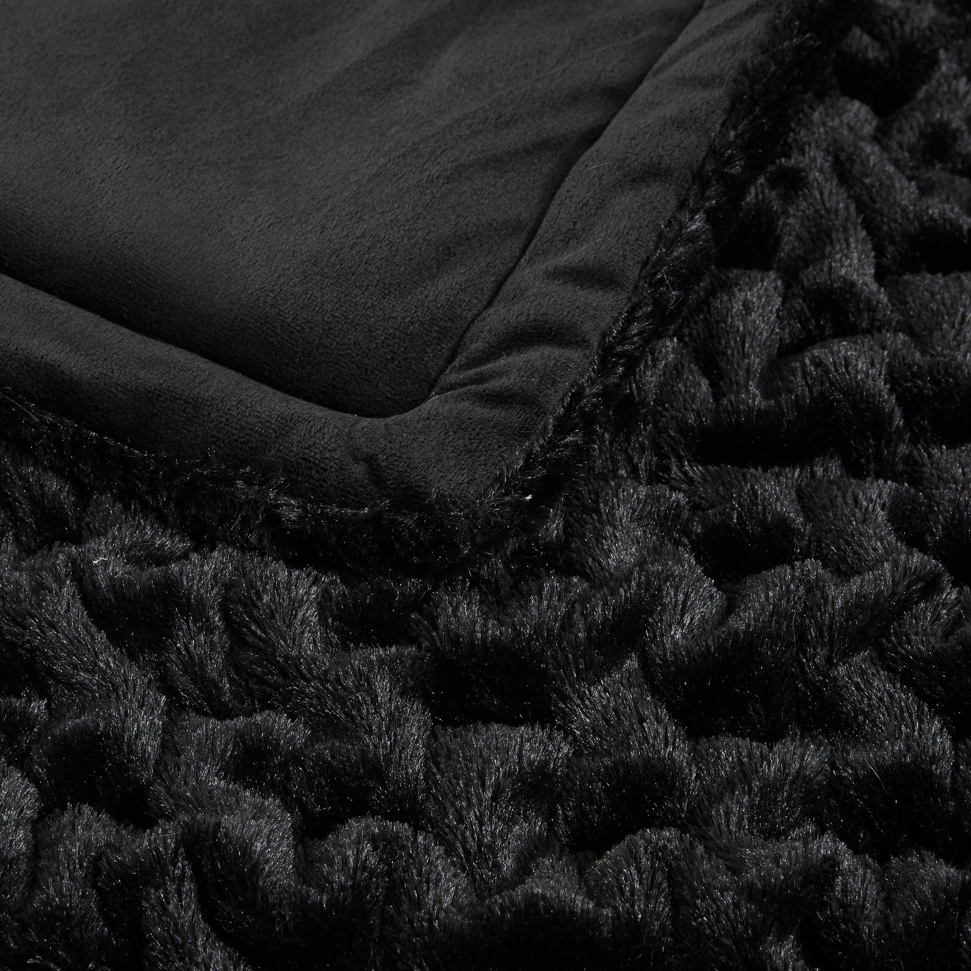 Madison Park Ruched Fur Throw