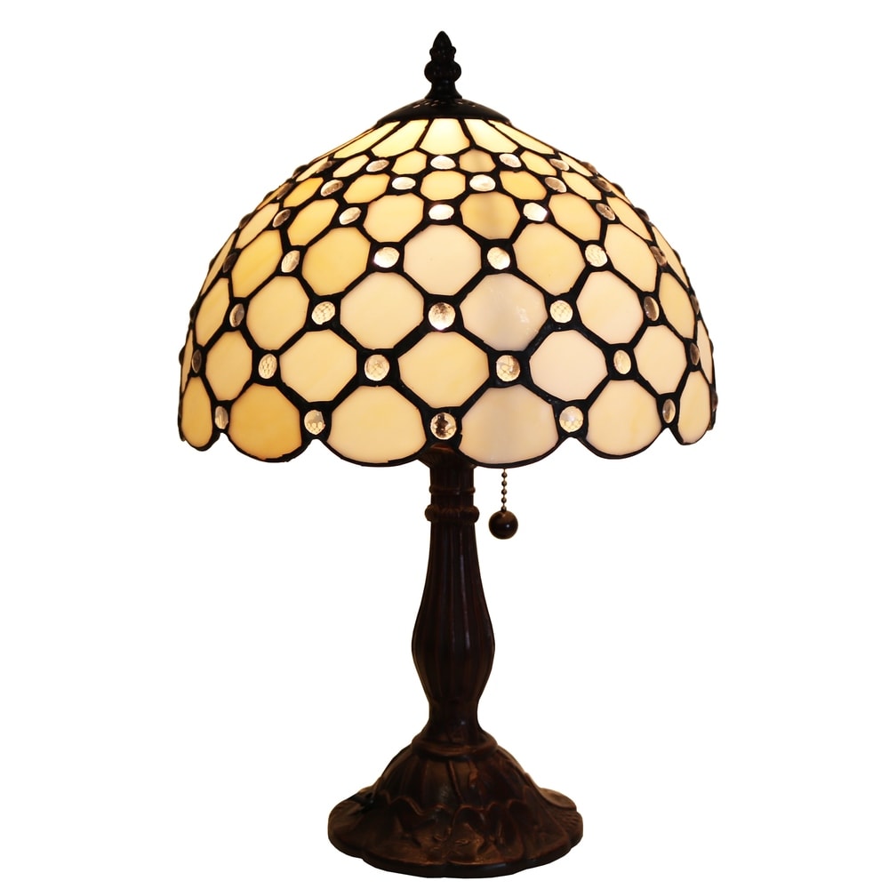 Ophelia Tiffany-style 16-inch 1-light Geometric Table Lamp