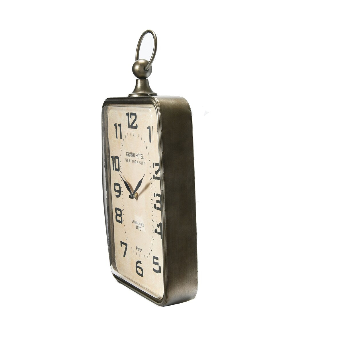 Metal Hanging Wall Clock with Handle