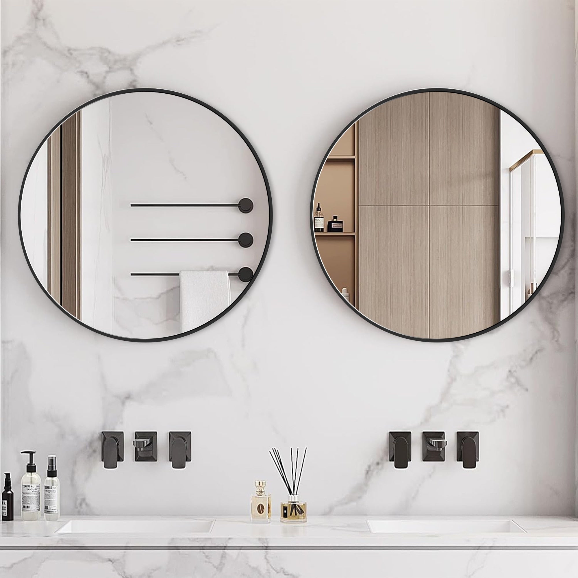 Modern Bathroom Wall Mounted Round Vanity Mirror