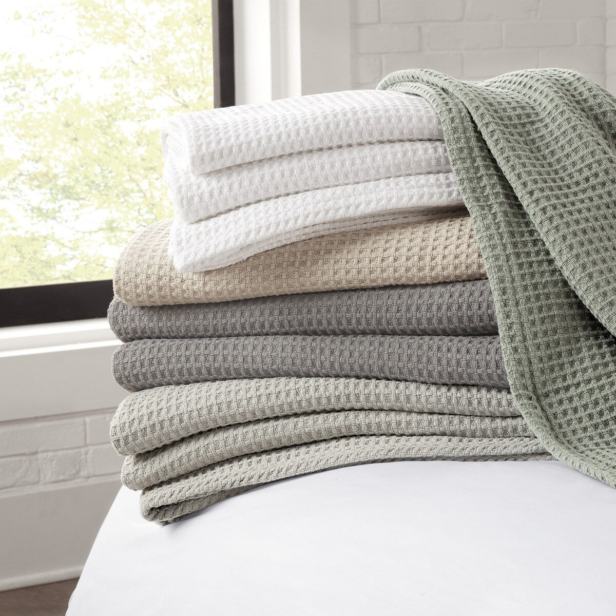 Aston & Arden Waffle Weave Cotton Blanket