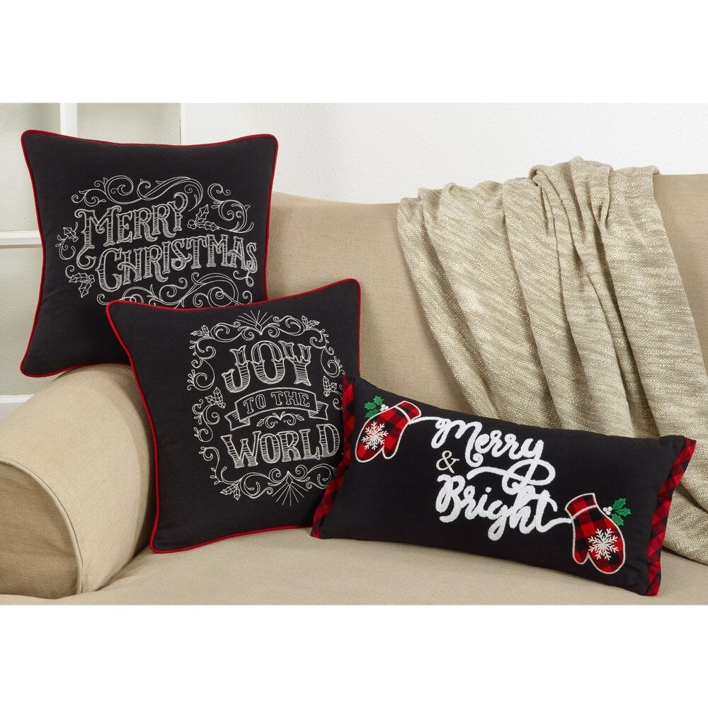 Merry & Bright Chalkboard Design Pillow