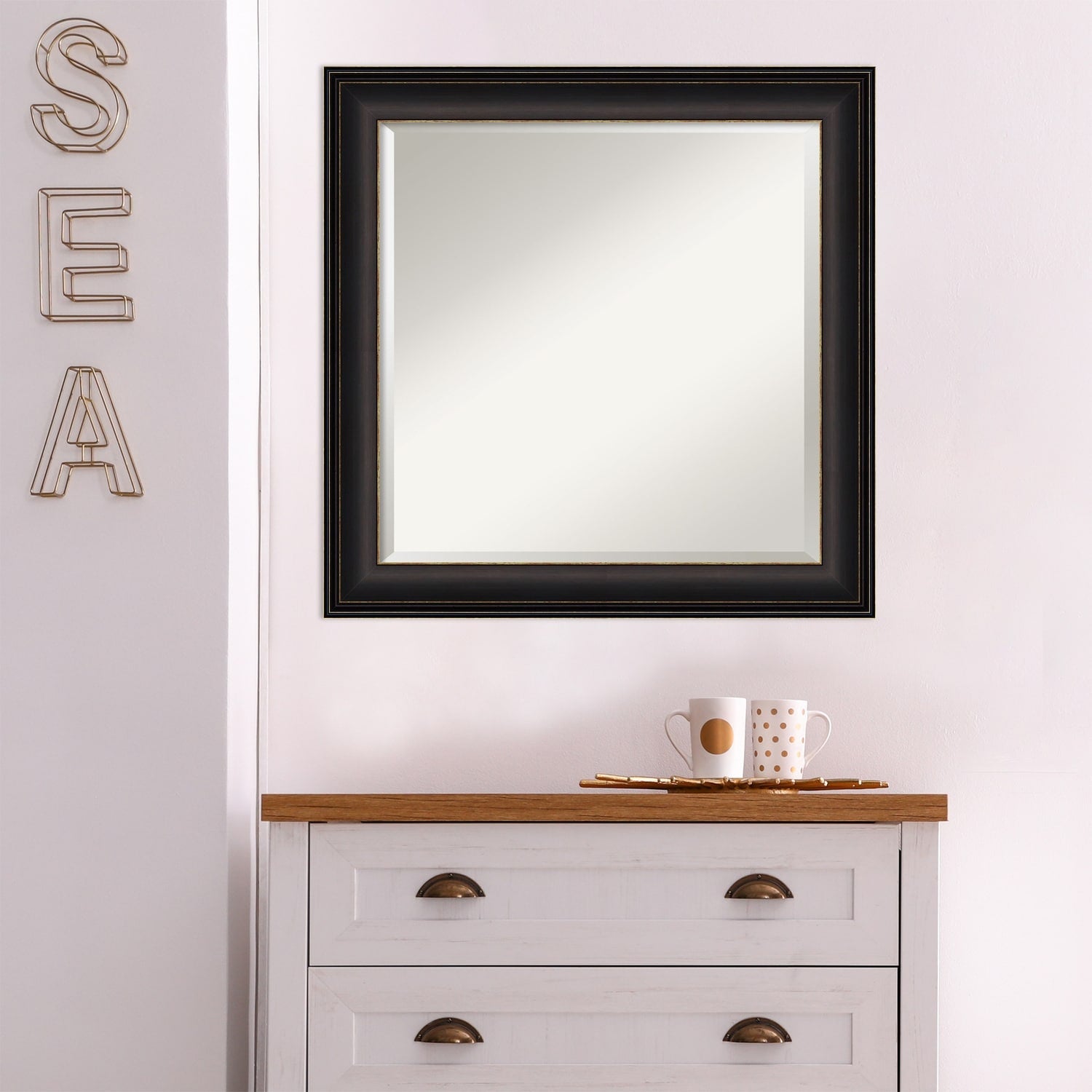 Beveled Bathroom Wall Mirror - Trio Oil Rubbed Bronze Frame - Trio Oil Rubbed Bronze