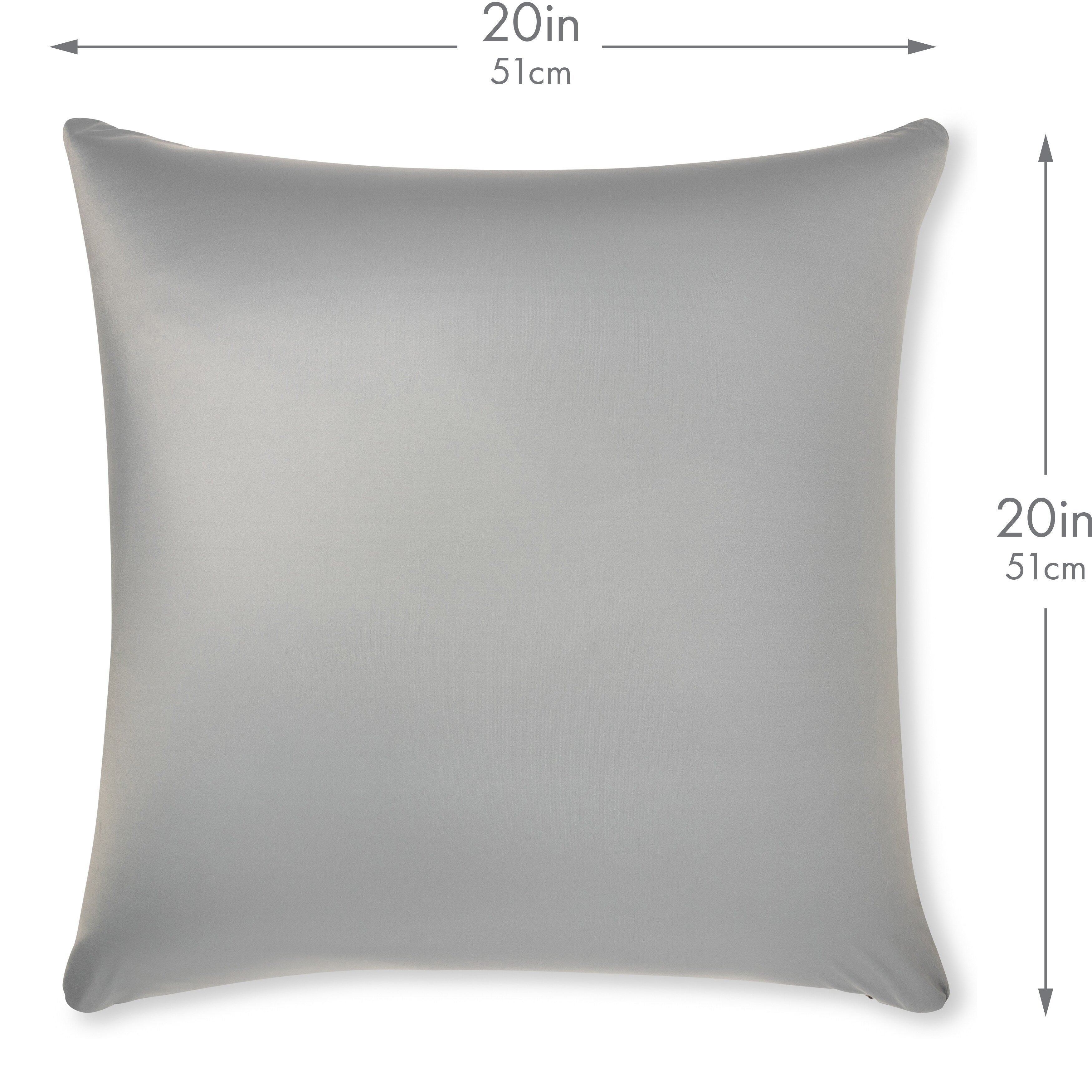 Throw Pillow Cozy Soft Microbead Light Grey: 1 Pc