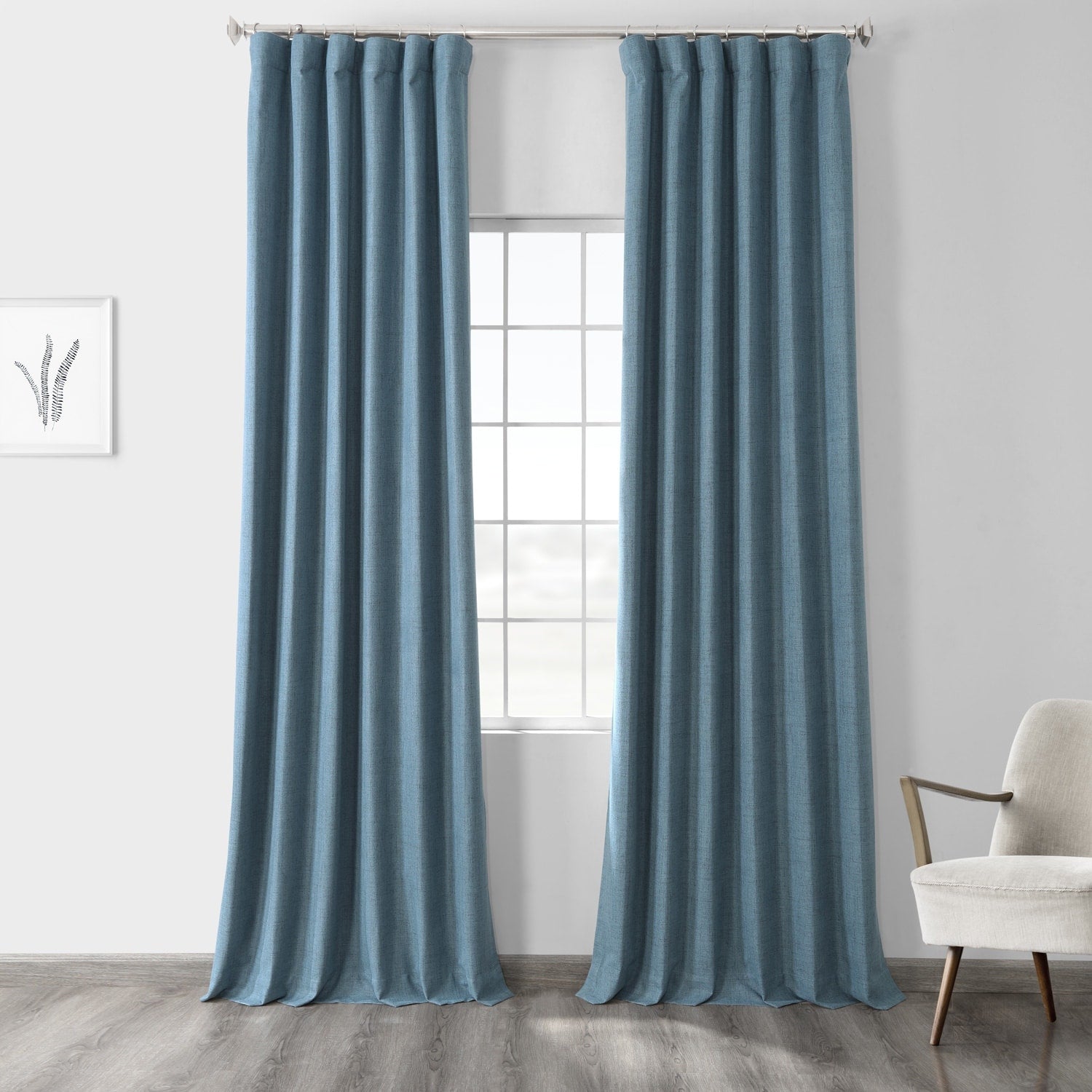 Exclusive Fabrics Vintage Thermal Cross Linen Weave Blackout Curtains (1 Panel)