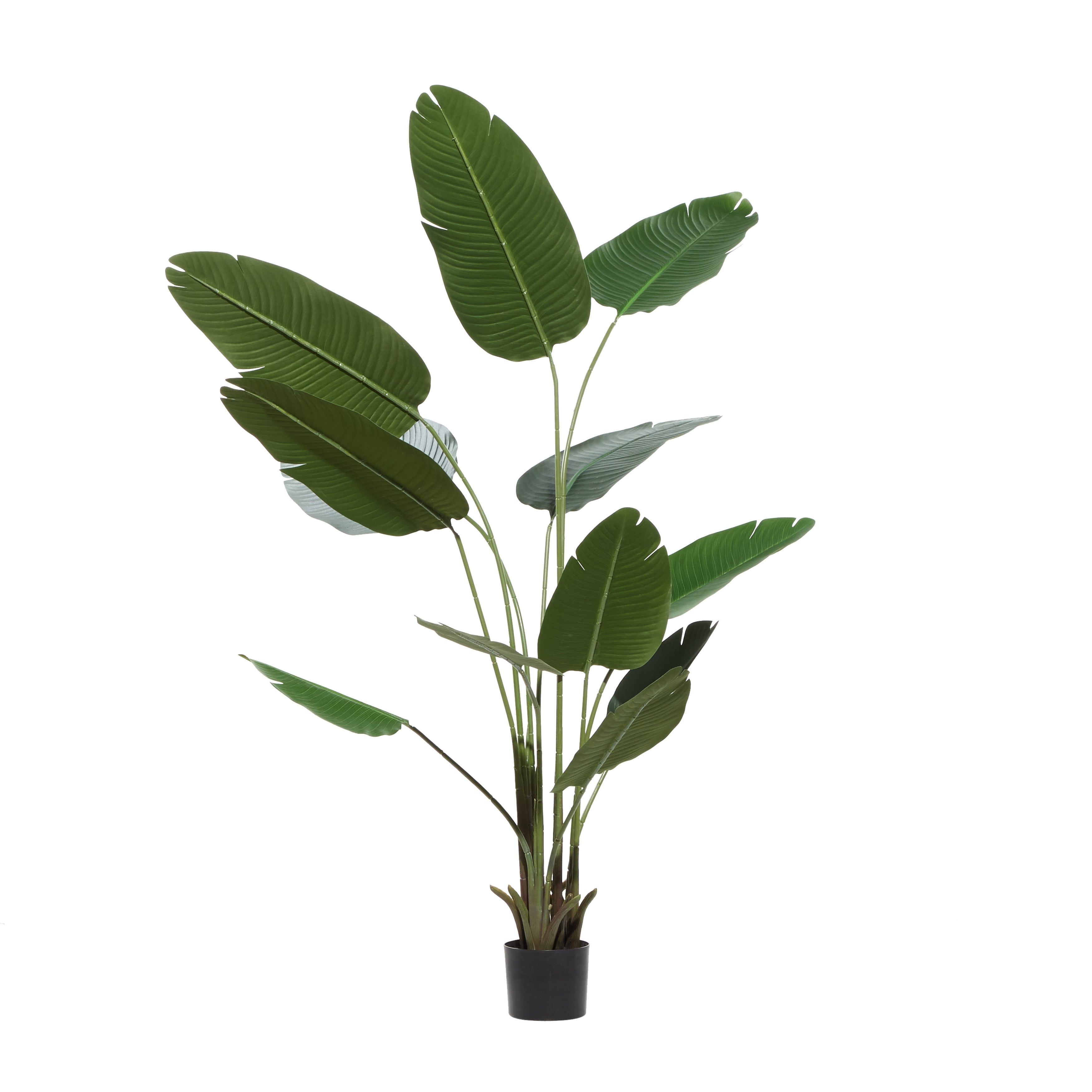 Traditional Green Tropical Faux Foliage Decorative Potted Tree