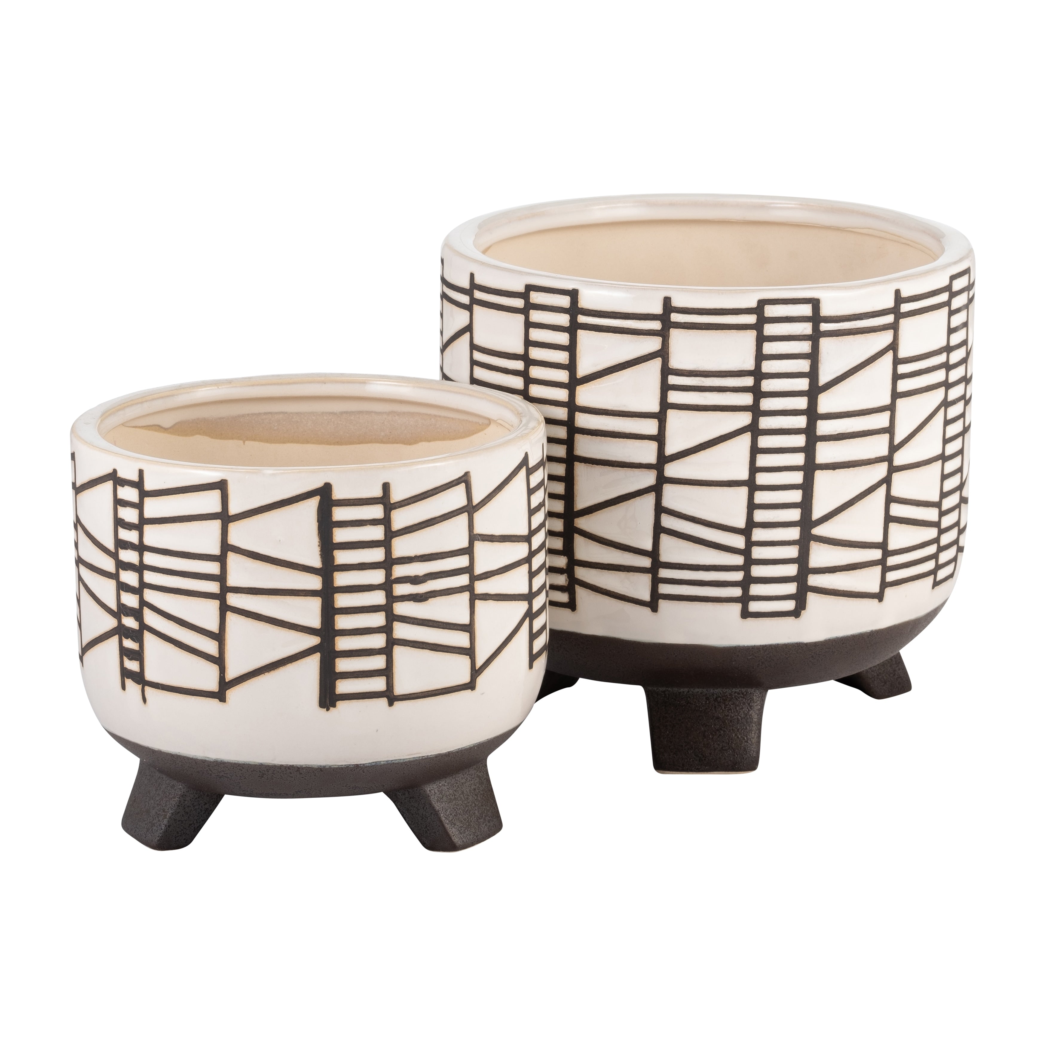 Sagebrook Home Artisan Crafted Ceramic Planter Set