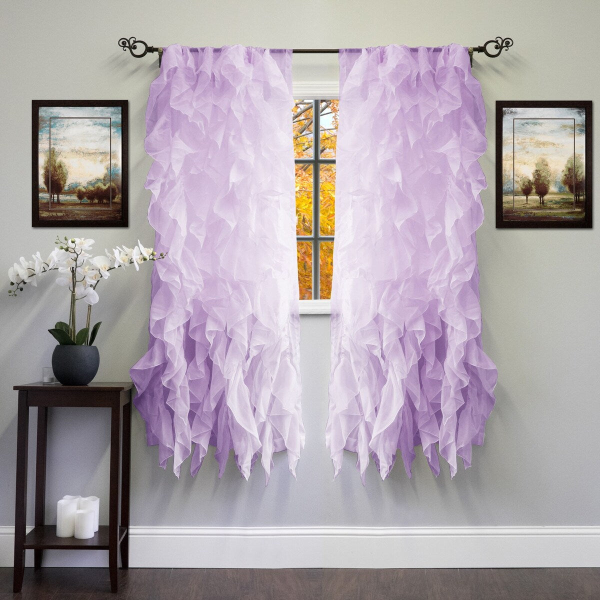 Chic Sheer Voile Vertical Ruffled Window Curtain