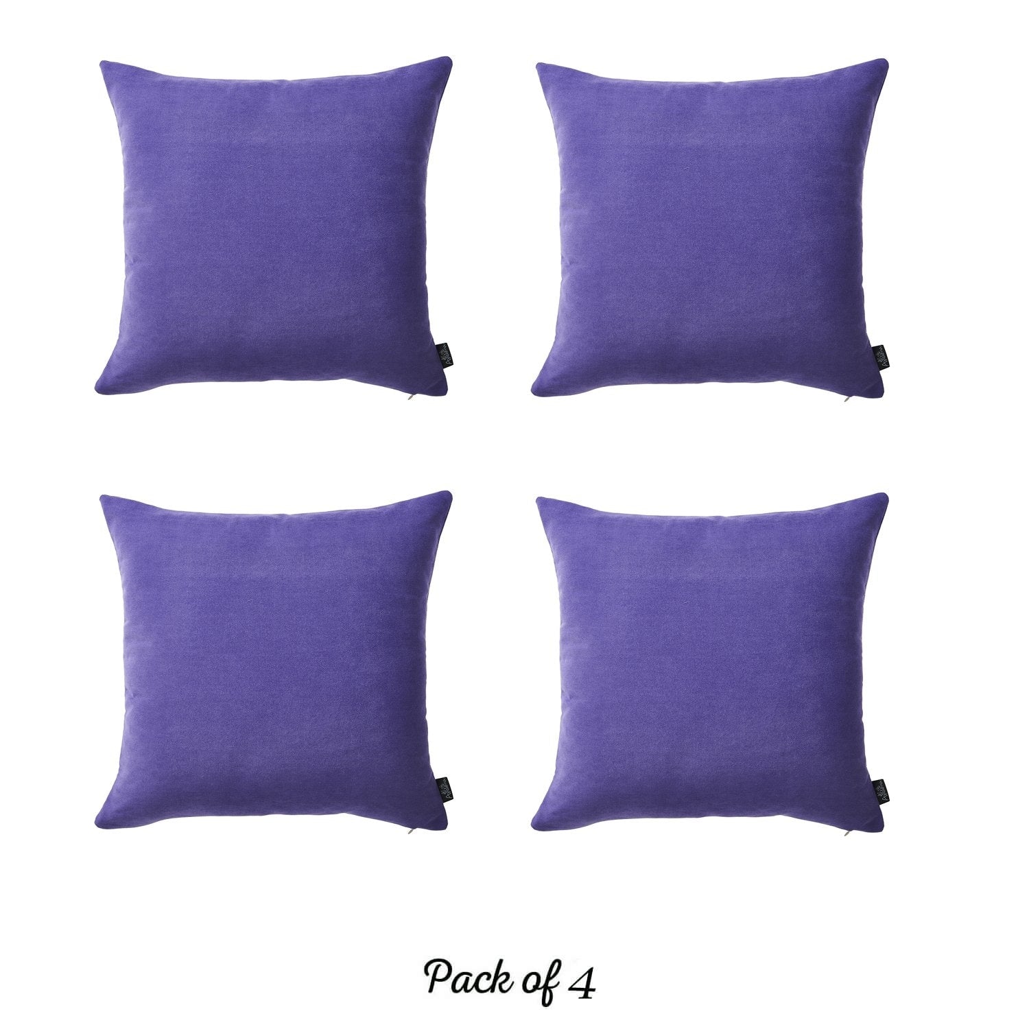 Honey Set of 4 Decorative Throw Pillow Cover Solid Color