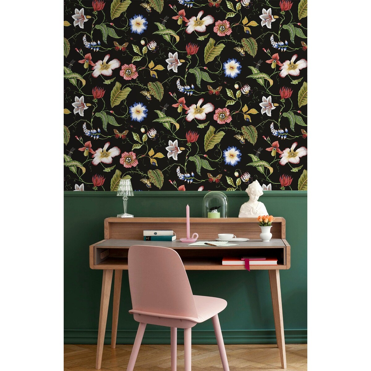 NextWall Summer Garden Floral Peel and Stick Wallpaper