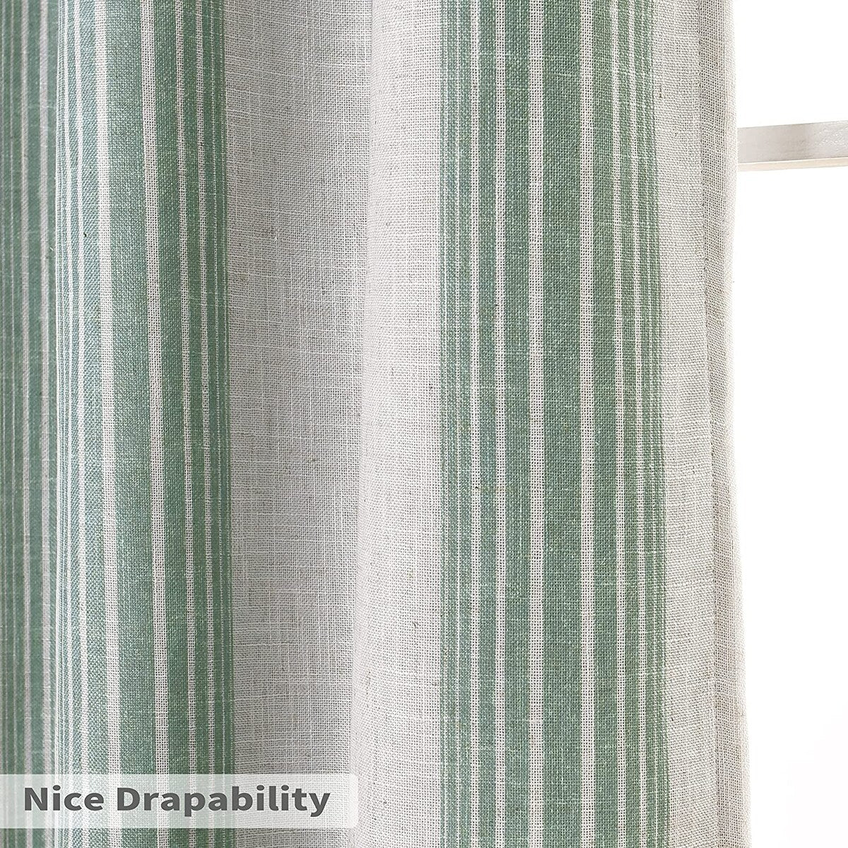 DriftAway Chris Vertical Striped Pattern Linen Textured Lined Blackout Window Curtains