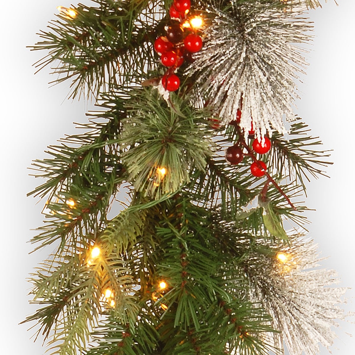 National Tree Company 9 ft. Wintry Berry Garland with Clear Lights - 9 ft