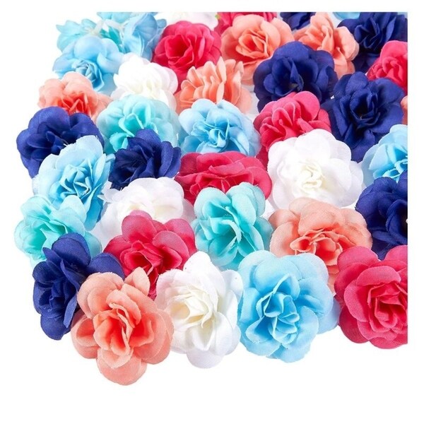 60PCS Artificial Rose Flower Heads Bulk Wedding Baby Showers Crafts, Mix, 3