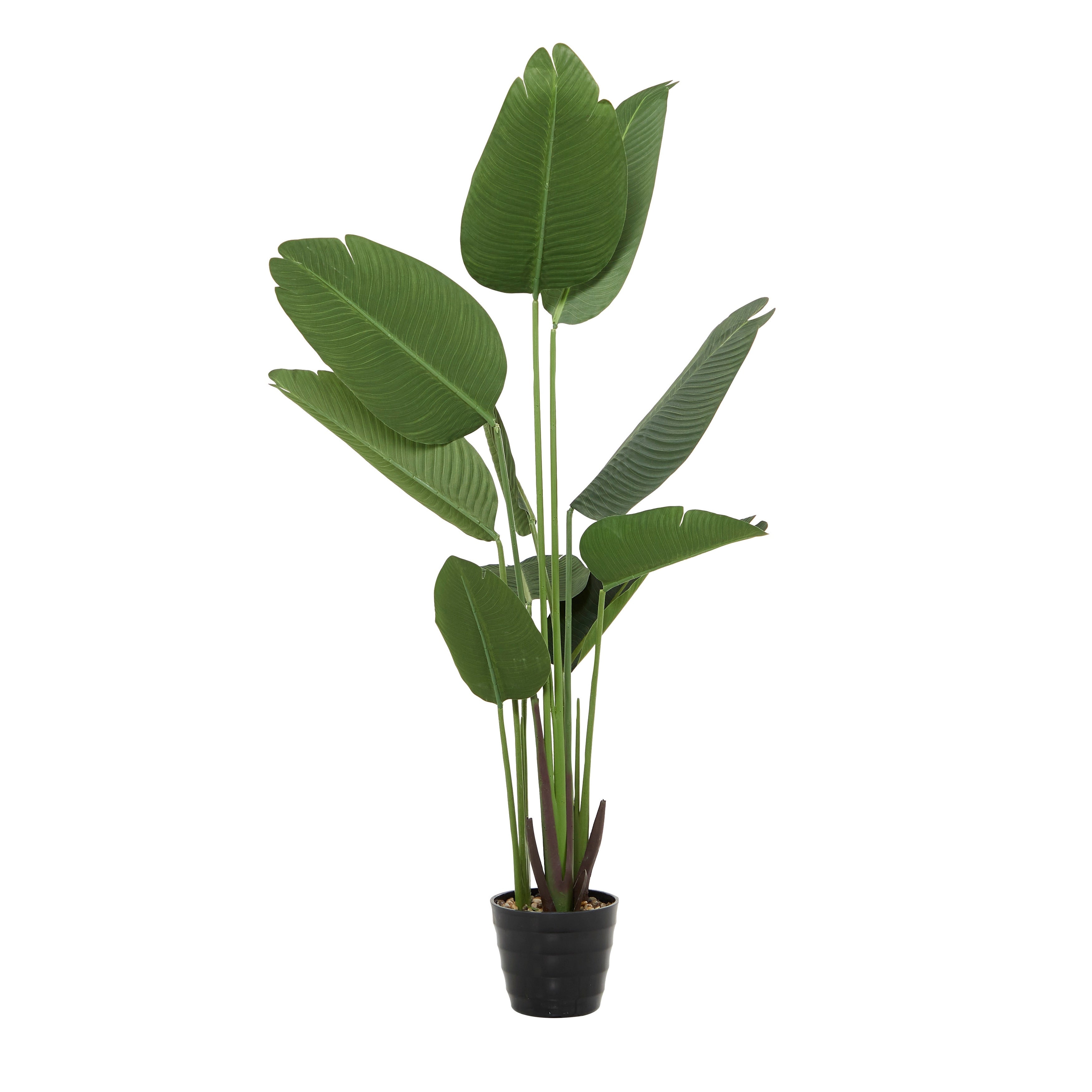 Traditional Green Tropical Faux Foliage Decorative Potted Tree