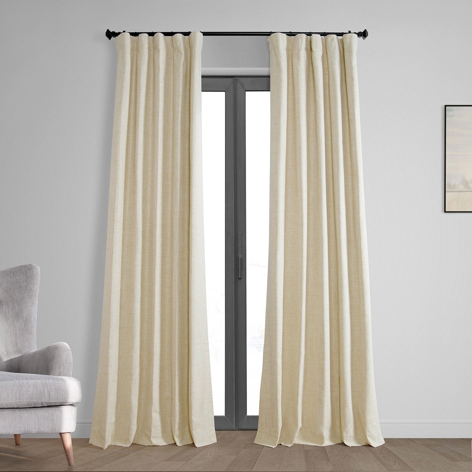 Exclusive Fabrics Vintage Thermal Cross Linen Weave Blackout Curtains (1 Panel)