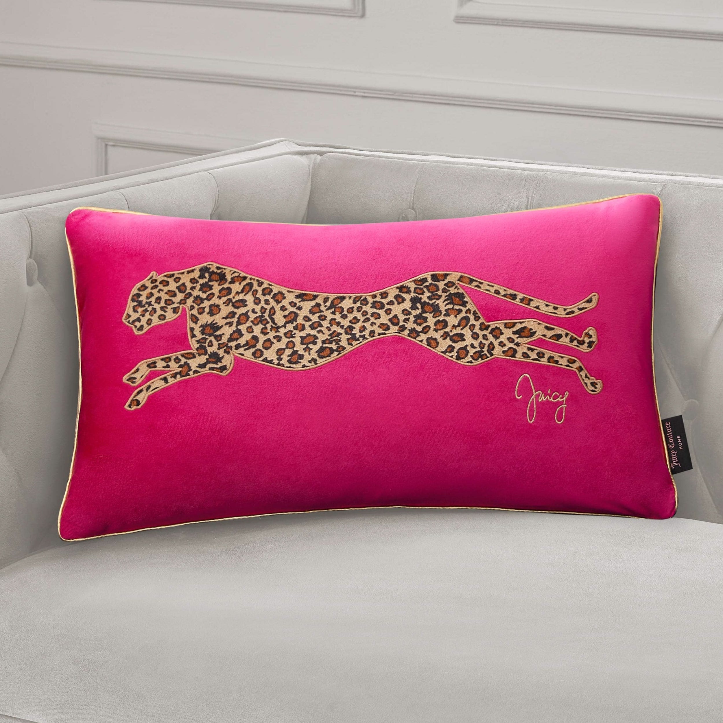 Juicy Couture Velvet Cheetah Pillow 14 x 24