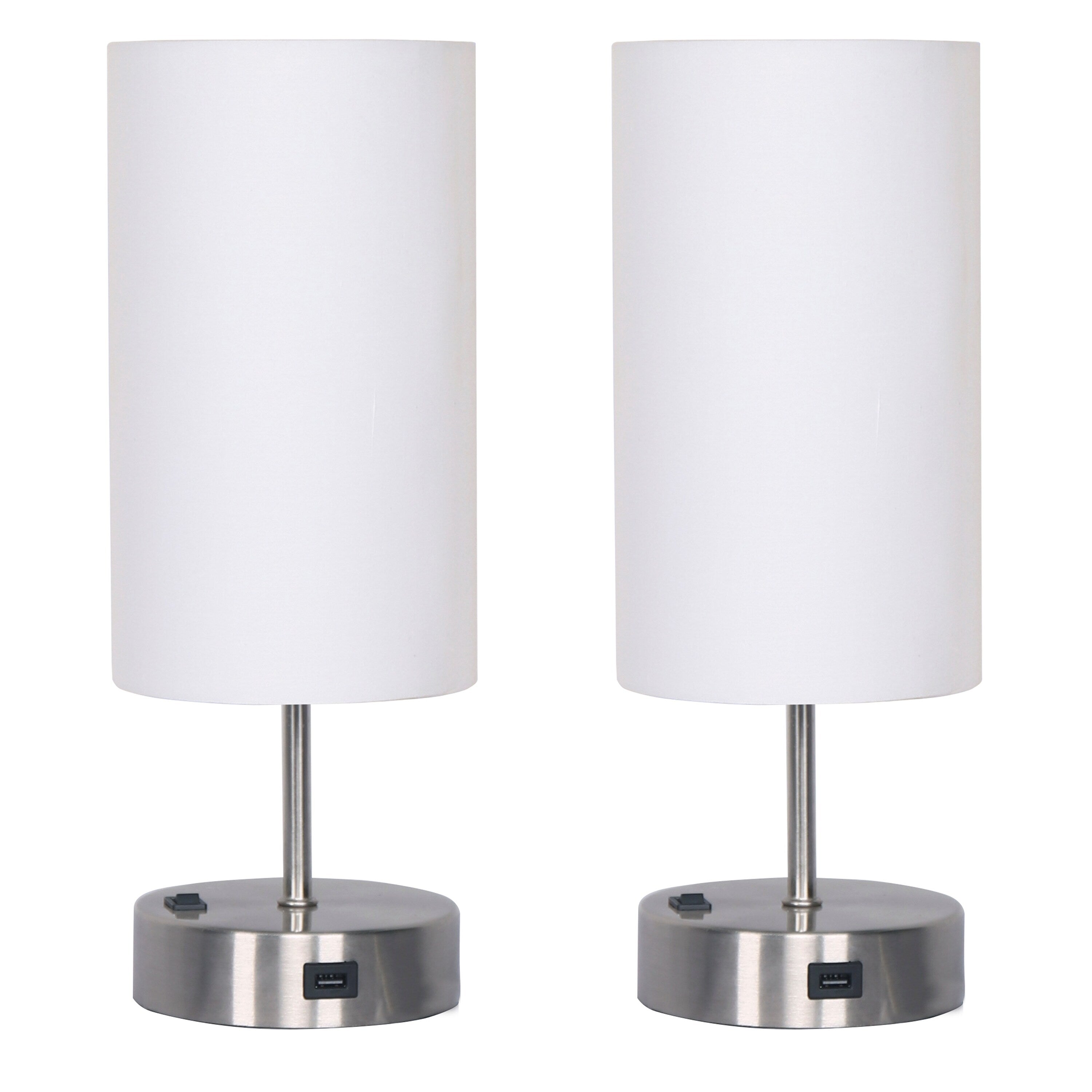 Lennox Metal Table Lamps with USB - Set of 2