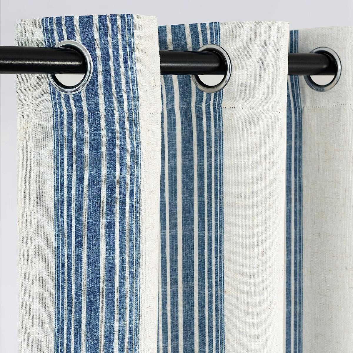 DriftAway Chris Vertical Striped Pattern Linen Textured Lined Blackout Window Curtains