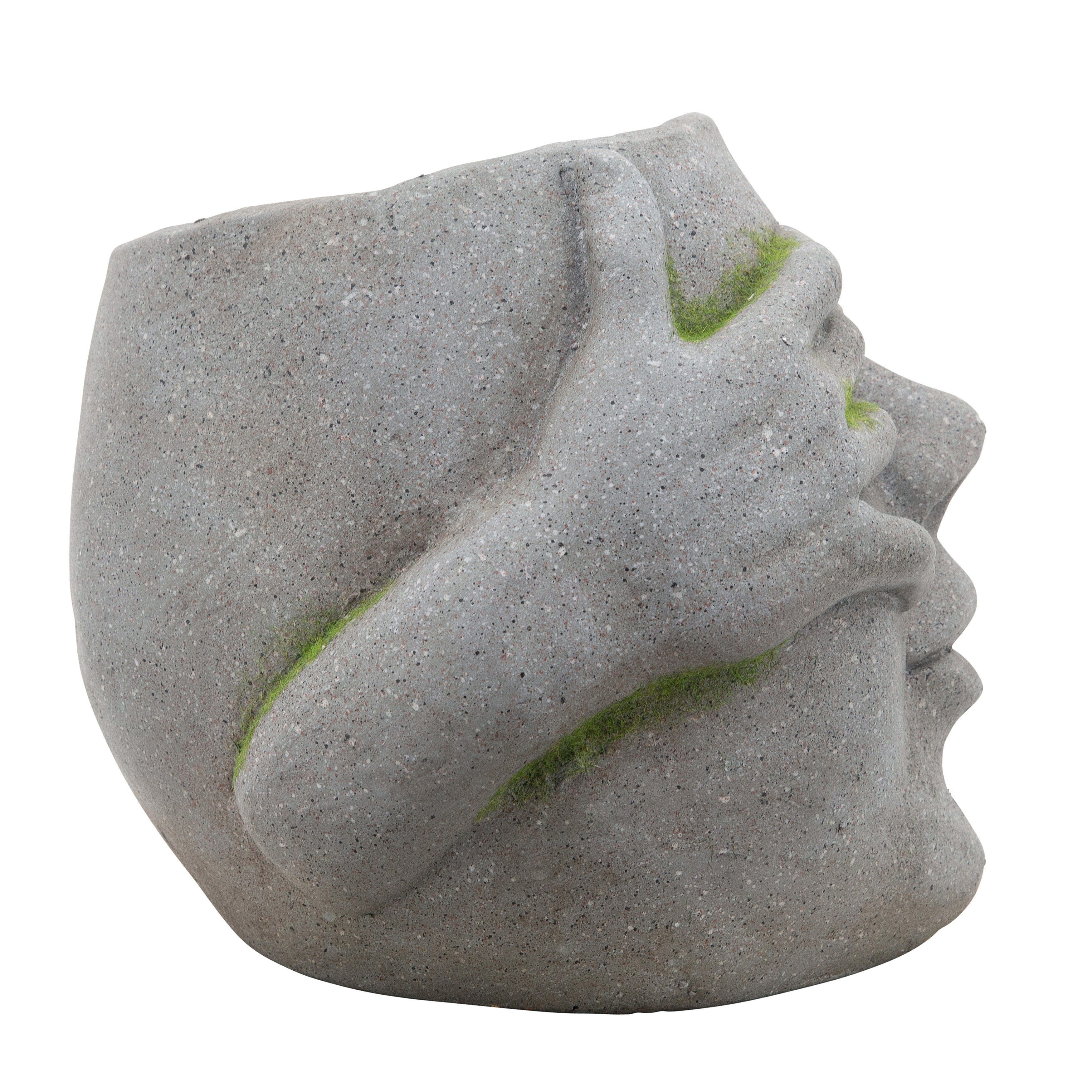 Sagebrook Home Hear No Evil See No Evil Speak No Evil Face Gray Resin Planter Indoor/Outdoor