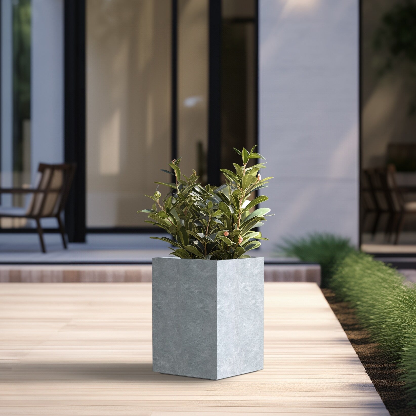 Tall Concrete Rectangle Plant Boxes / Large Indoor and Outdoor Flower Planters