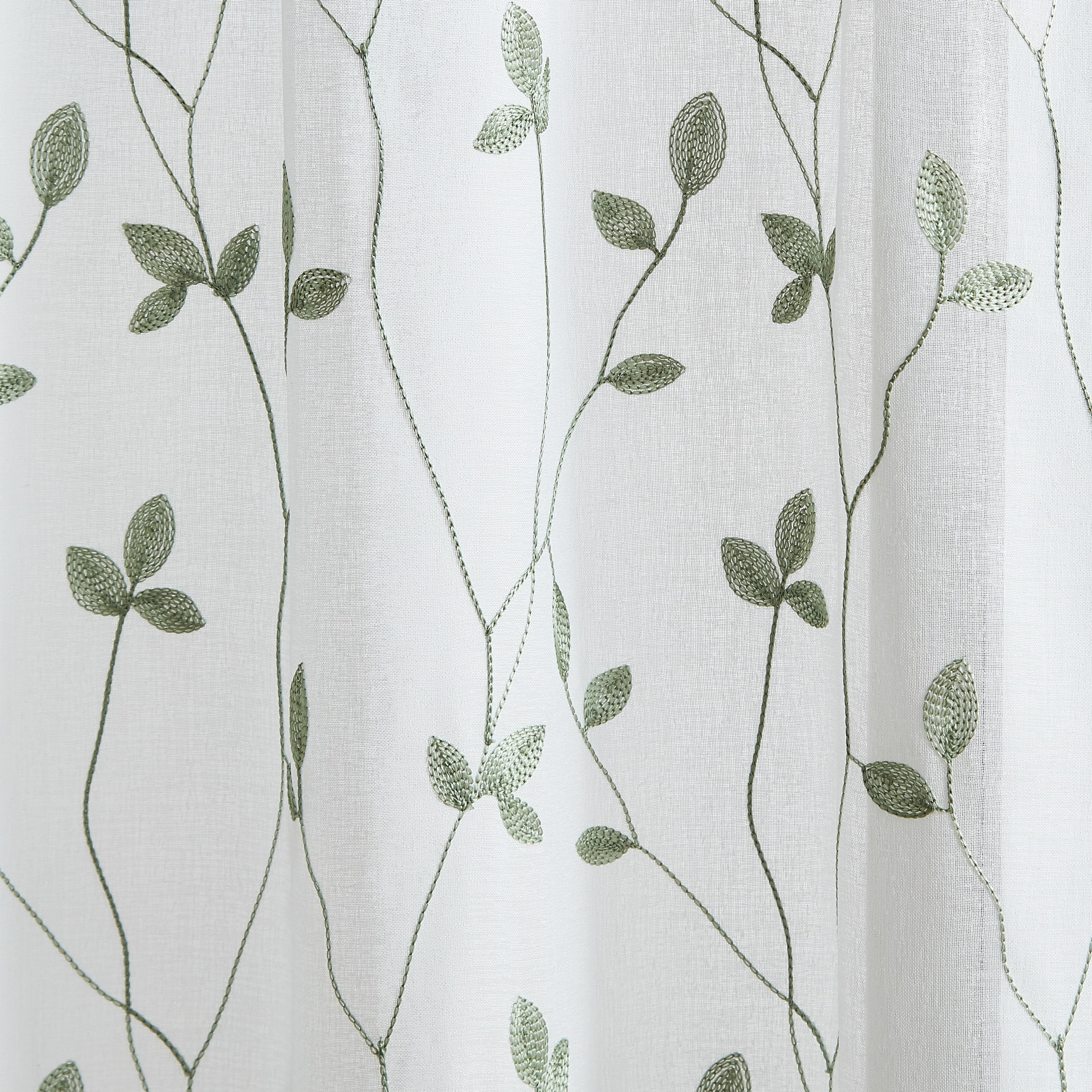 Curtainworks Botanical Embroidery Valance and Tier Pair Curtain Collection