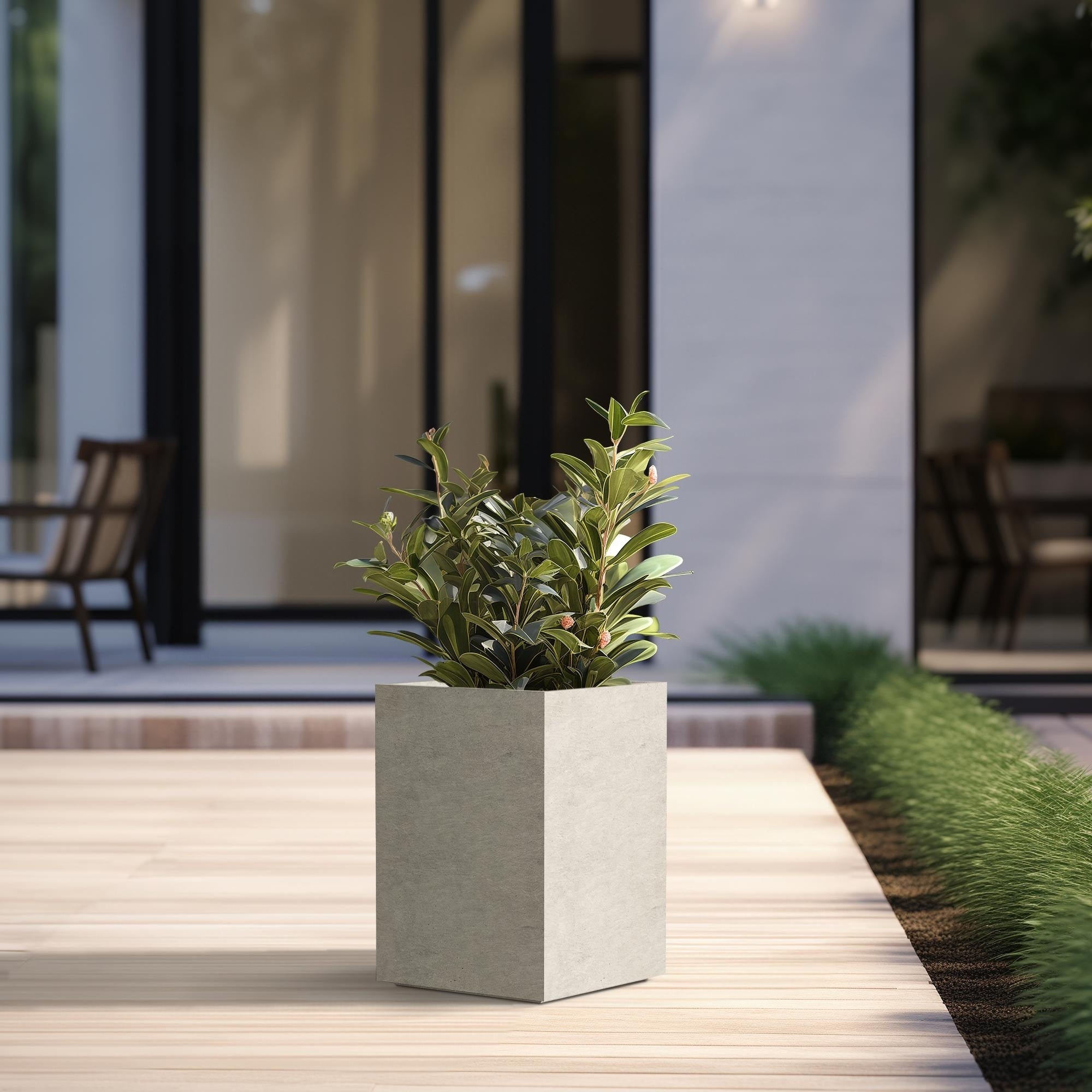 Tall Concrete Rectangle Plant Boxes / Large Indoor and Outdoor Flower Planters