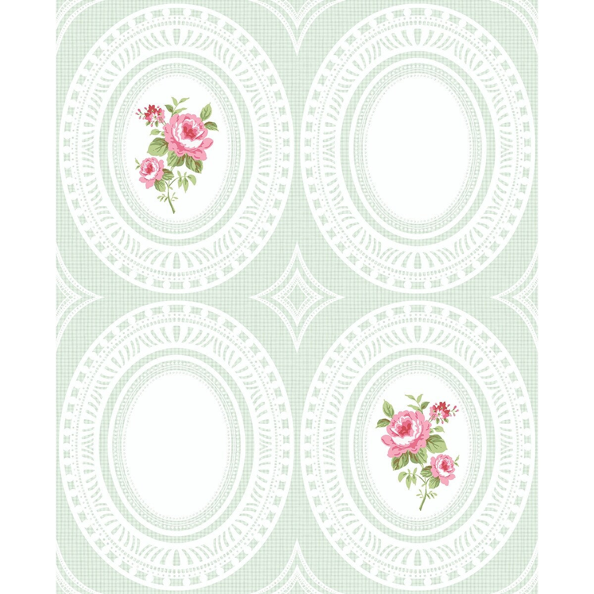 Seabrook Designs Rose Cameo Unpasted Wallpaper